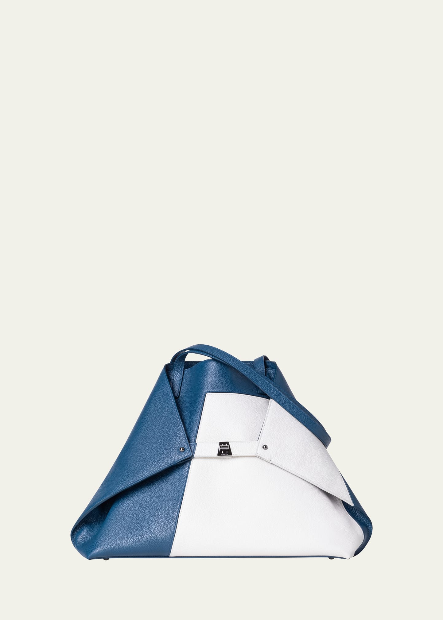 Akris Ai Medium Patchwork Leather Shoulder Bag In Blue