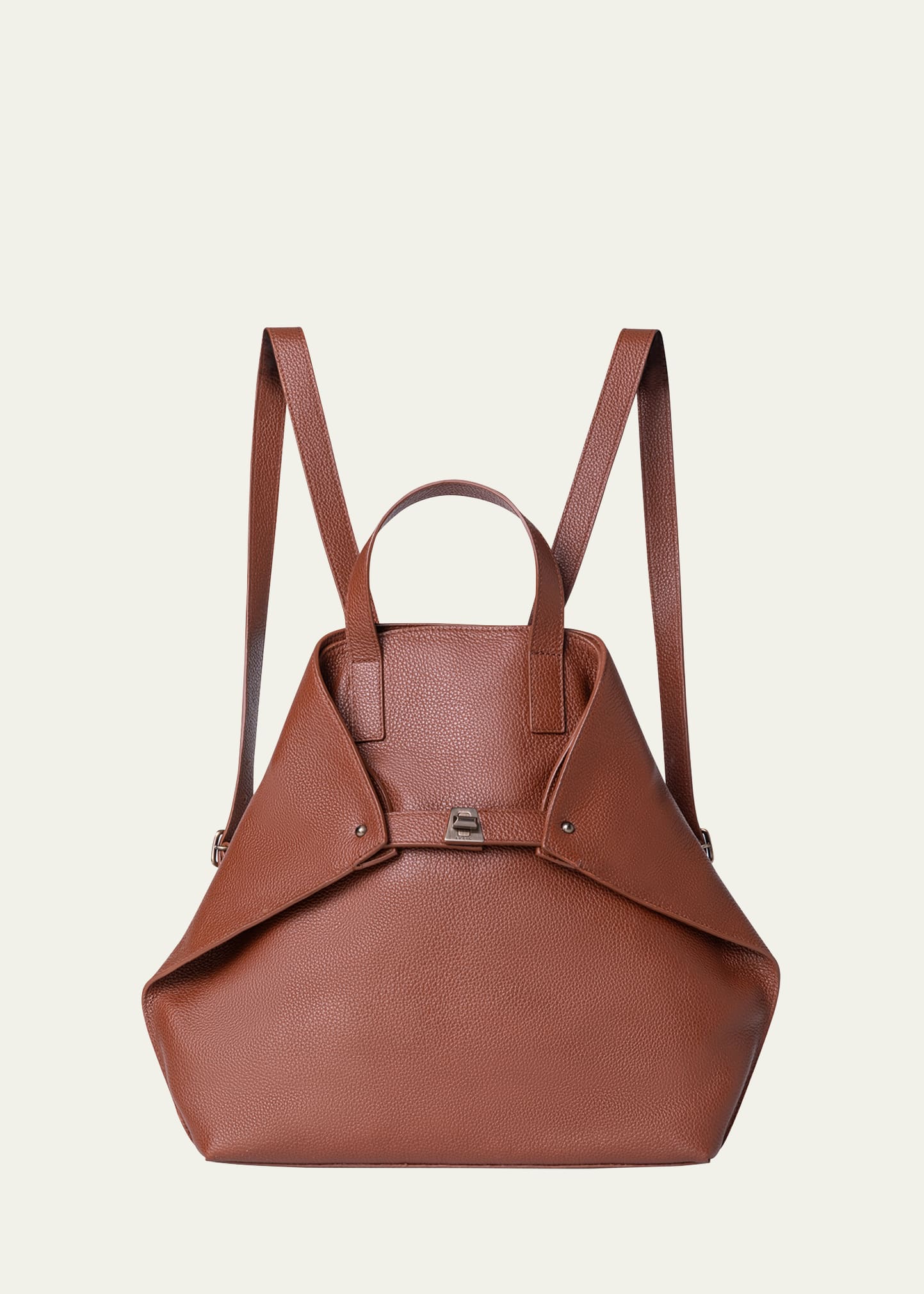 Akris Ai Small Leather Backpack In Brown