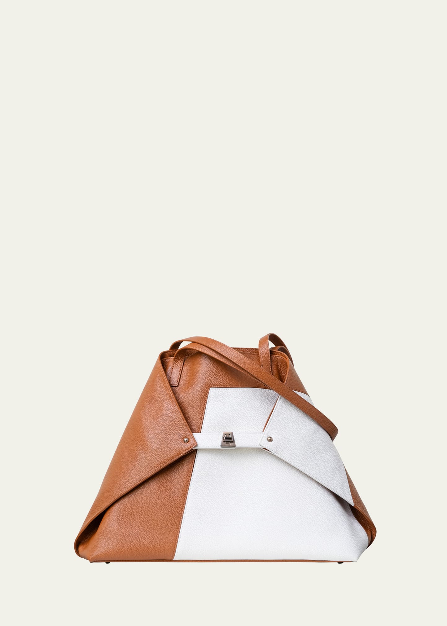Akris Ai Medium Patchwork Leather Shoulder Bag In Brown