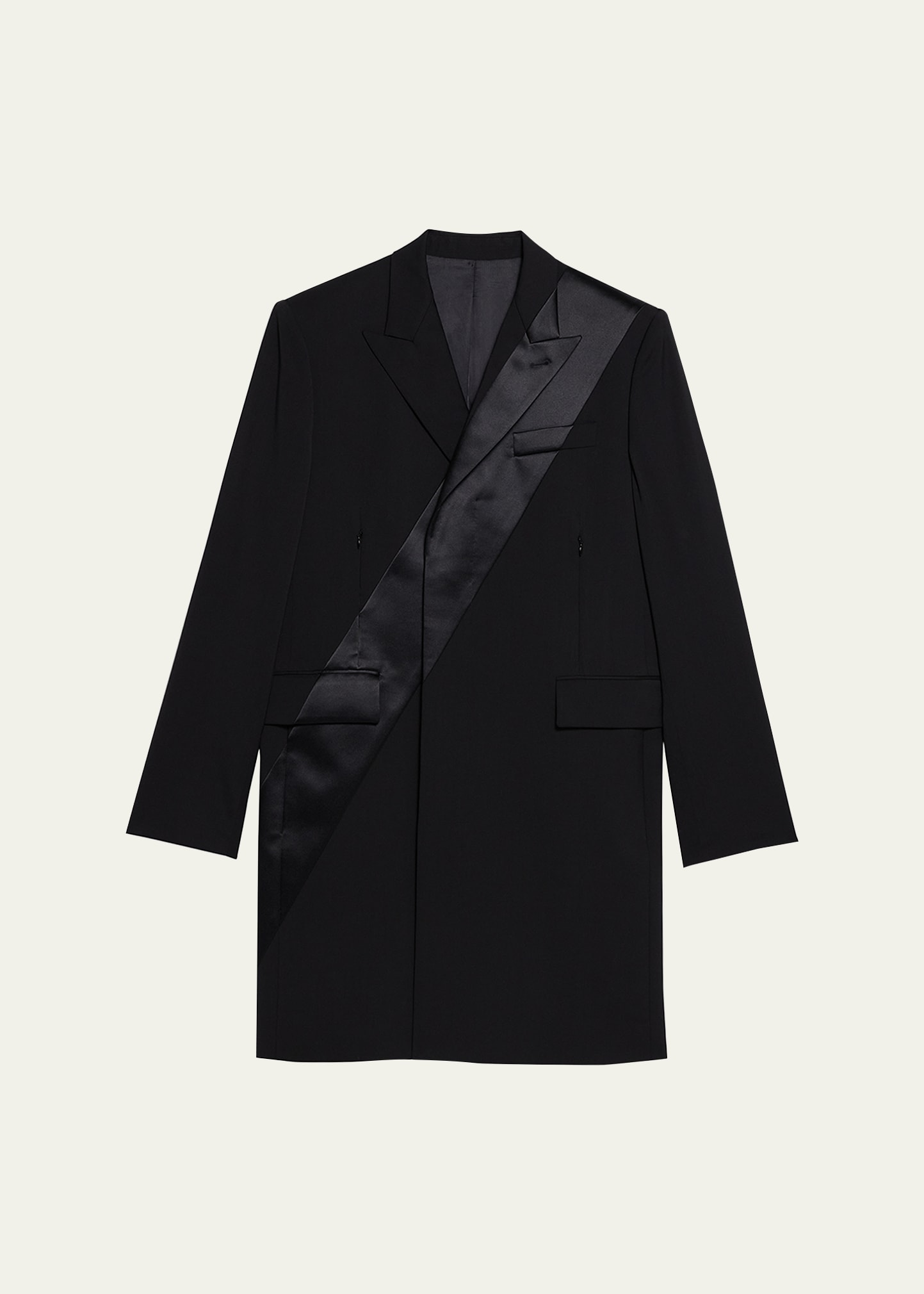 Shop Helmut Lang Men's Tuxedo Car Coat In Black