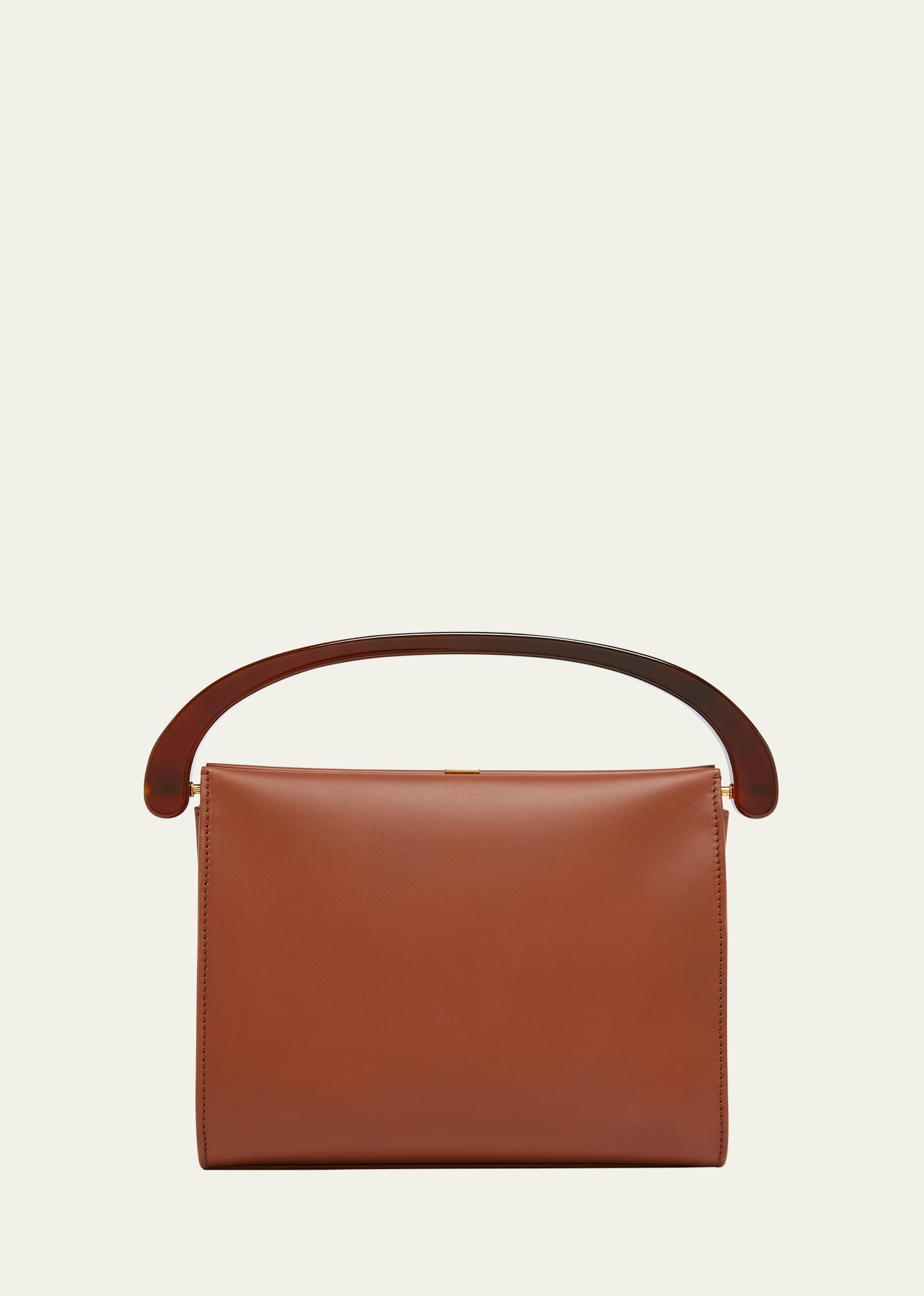 Shop Dries Van Noten Crisp Leather Top-handle Bag In 712 Tan