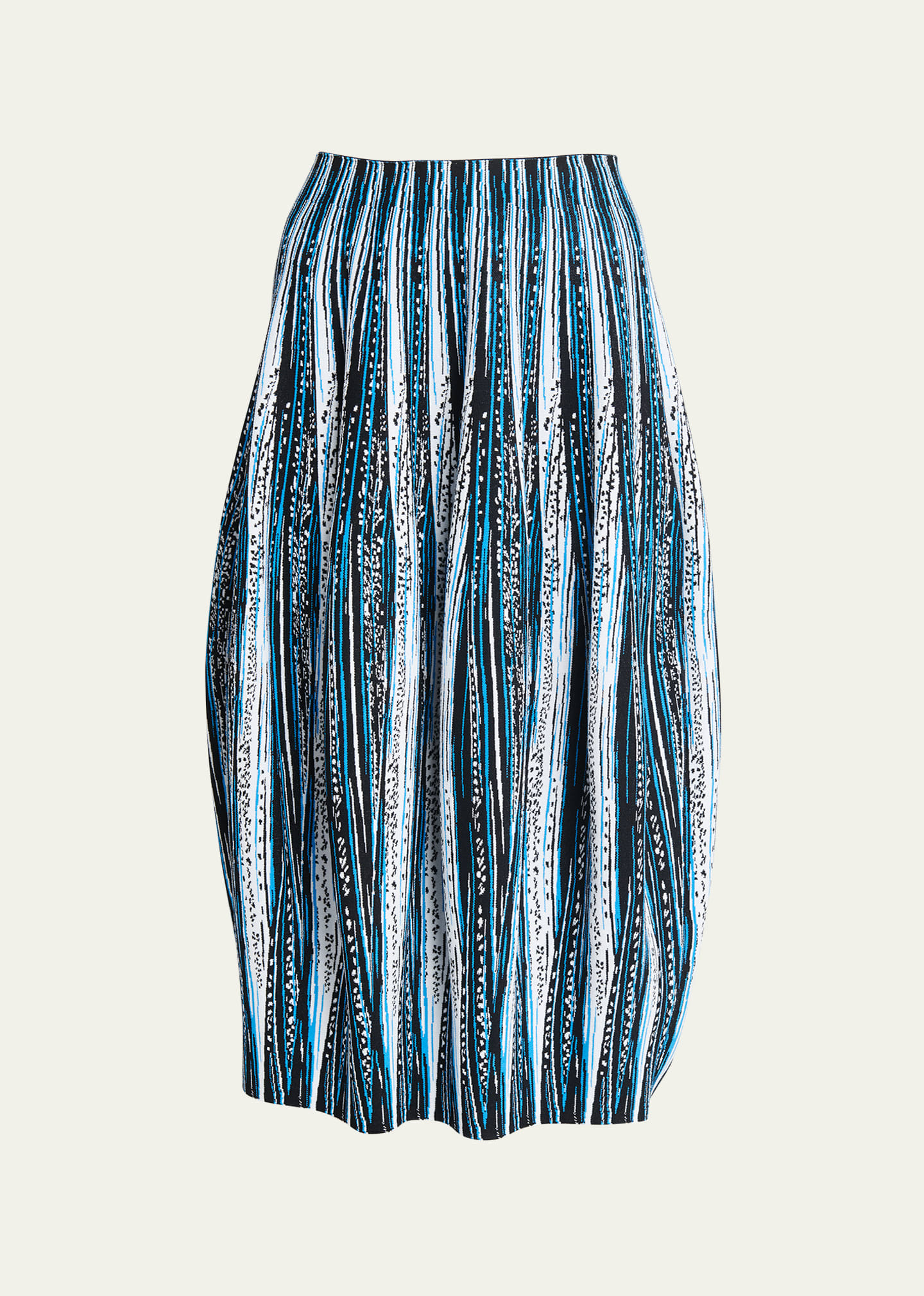 Jacquard Feather Midi Skirt