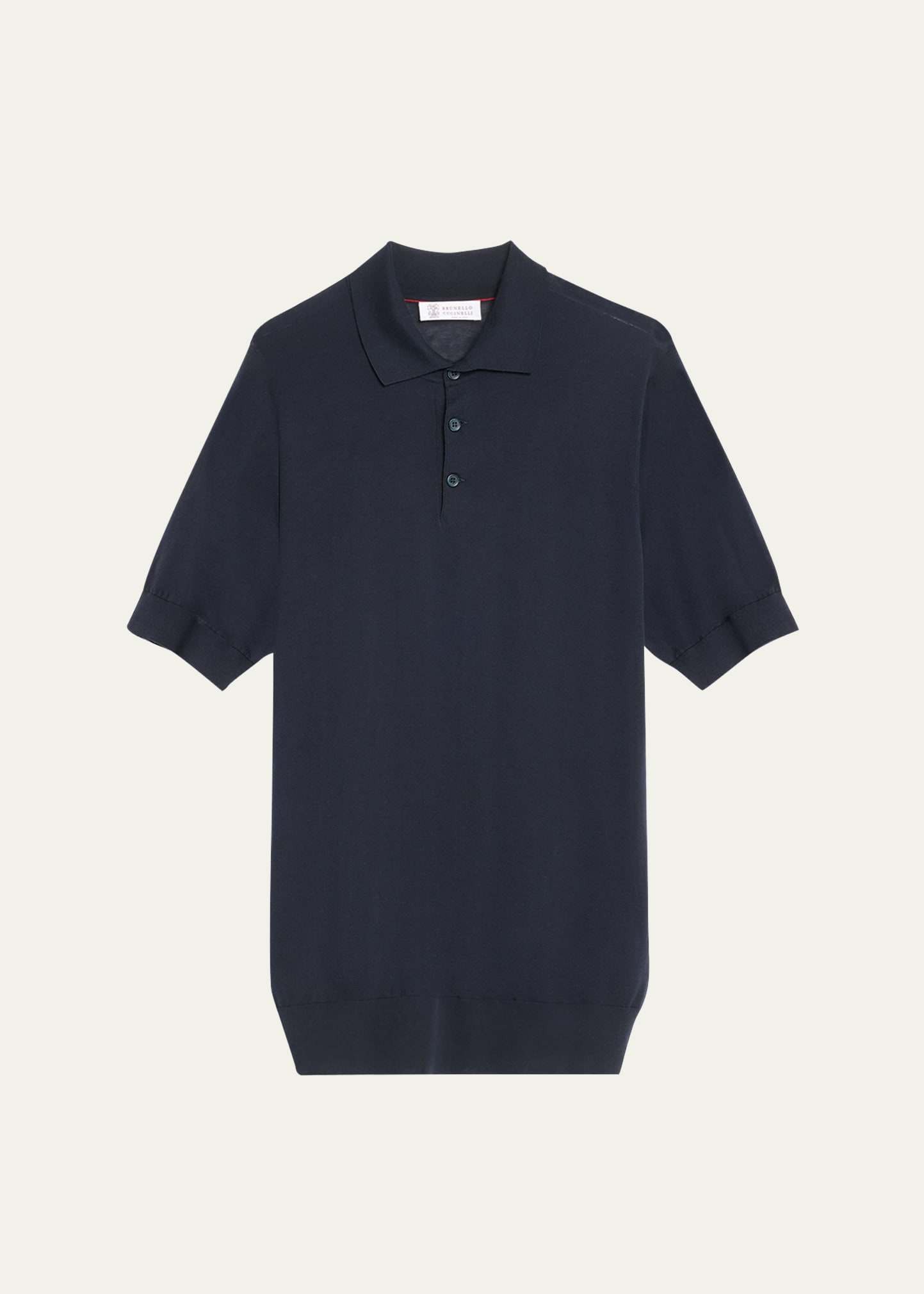 Brunello Cucinelli Men's Cotton-silk Polo Shirt In C2425-navy