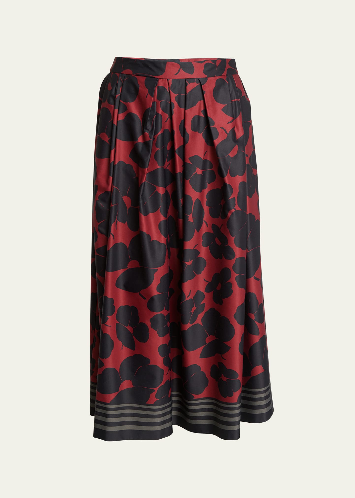 Shop Dries Van Noten Soni Mixed-print Midi Skirt In Red