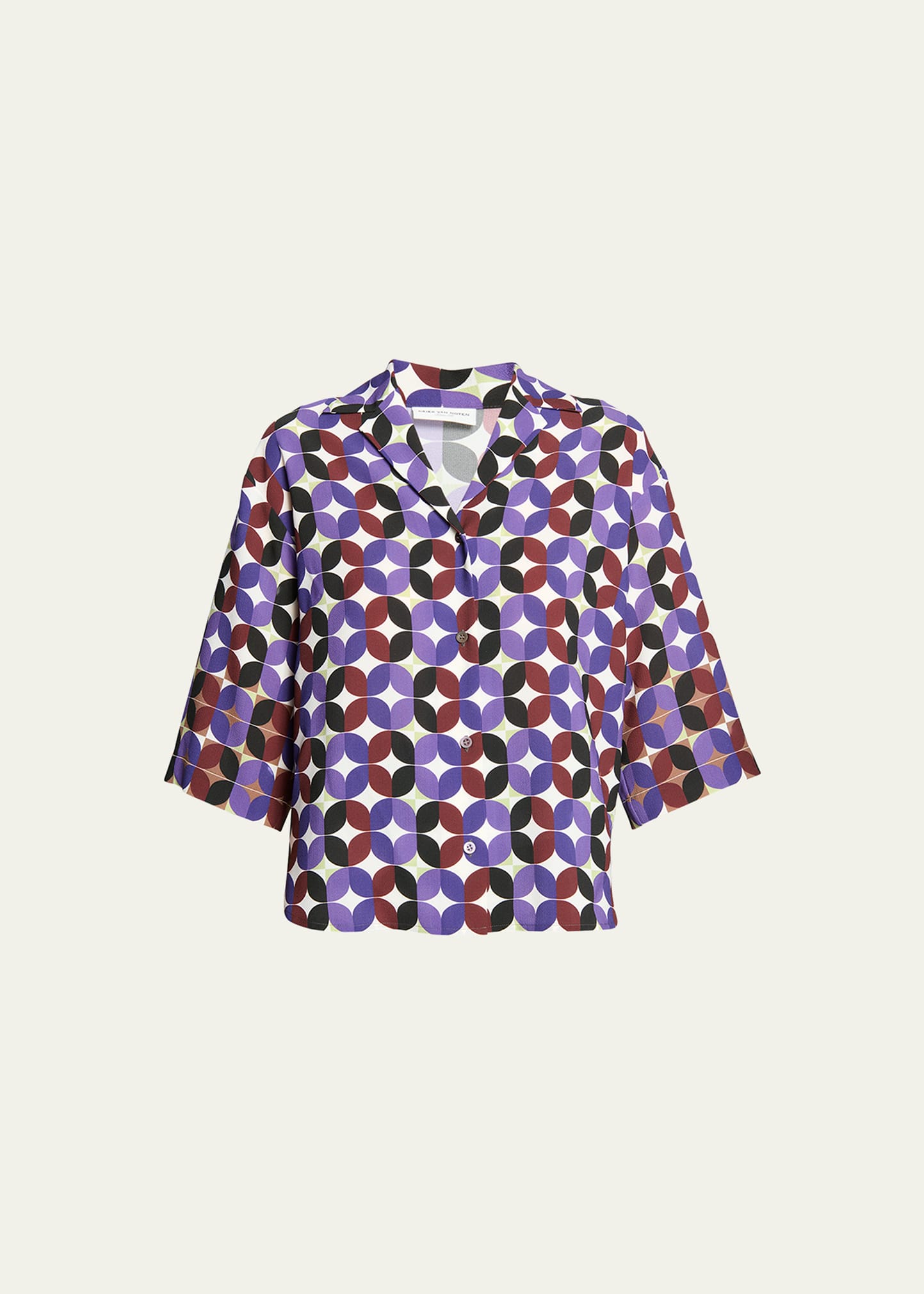 Dries Van Noten Cala Printed Button-front Shirt In Multi
