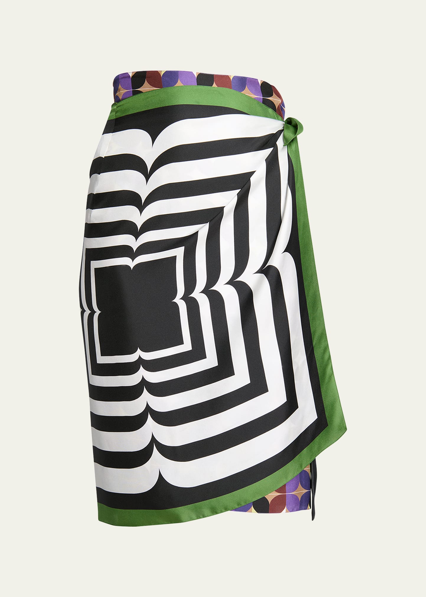 Scarfy Printed Wrap Midi Skirt
