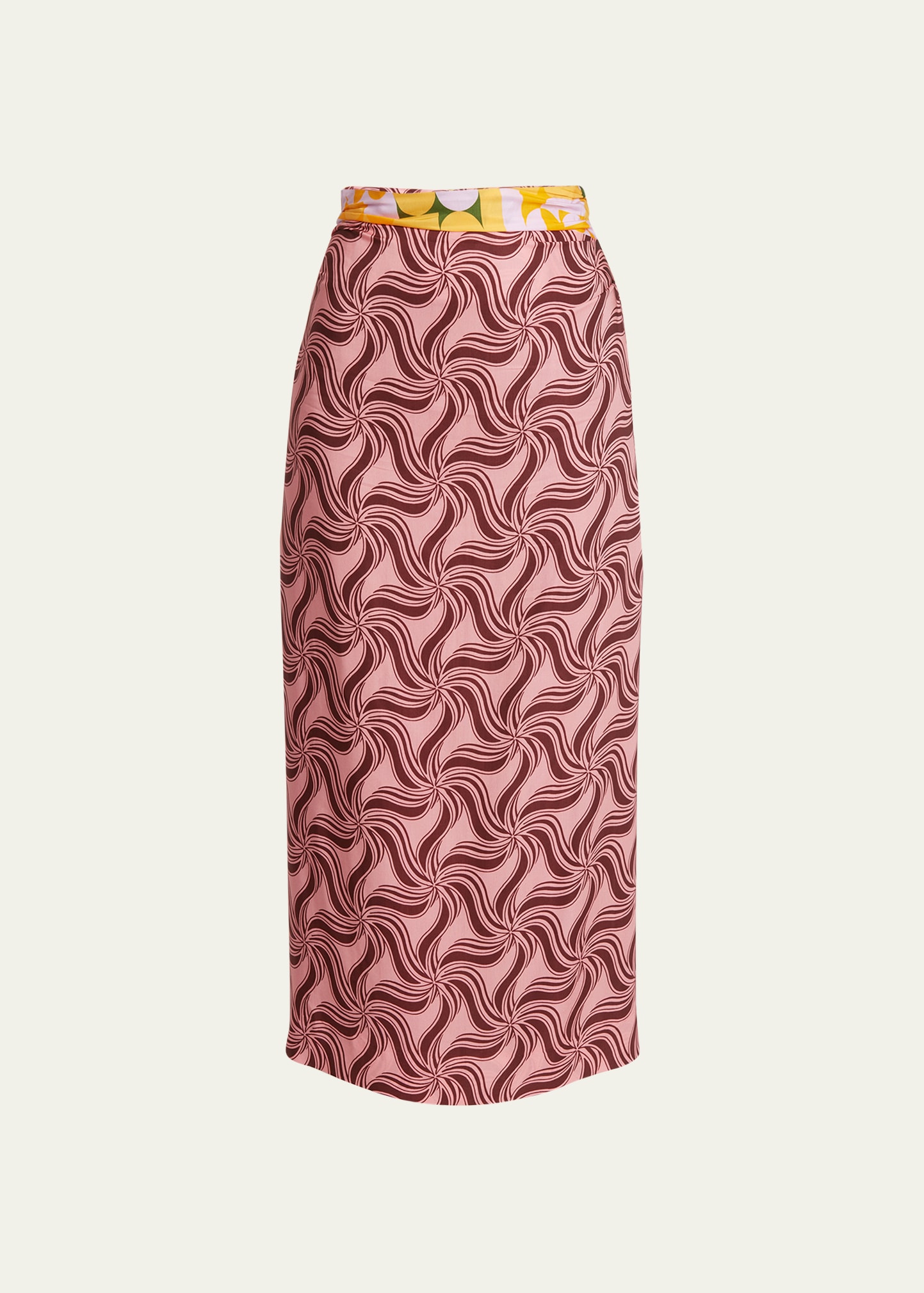 Shop Dries Van Noten Stan Abstract Printed Maxi Skirt In Pink