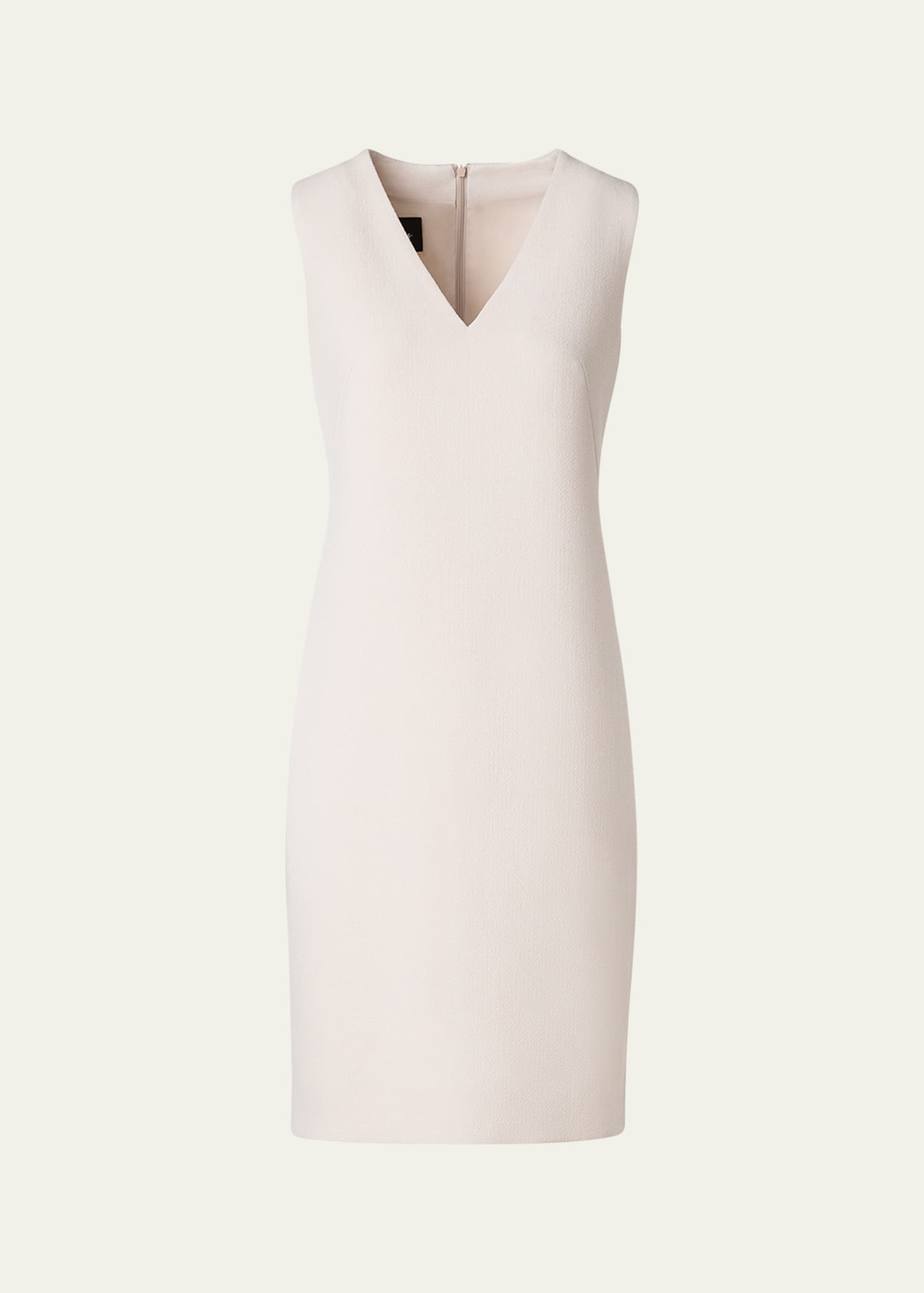 Akris Wool Crepe Sheath Dress In Sand