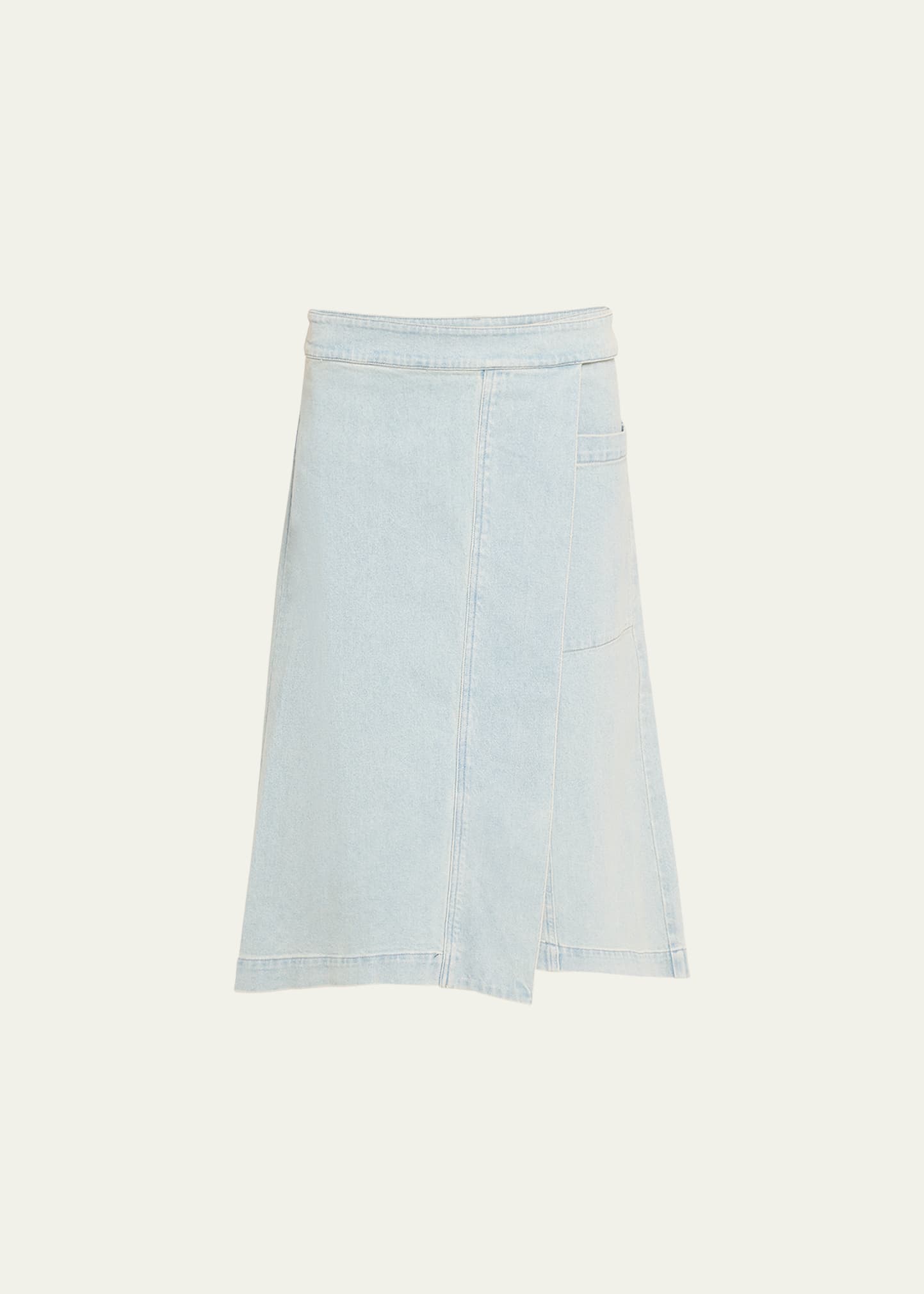 Shop Proenza Schouler White Label Iris Twill Midi Wrap Skirt In Grey Indigo