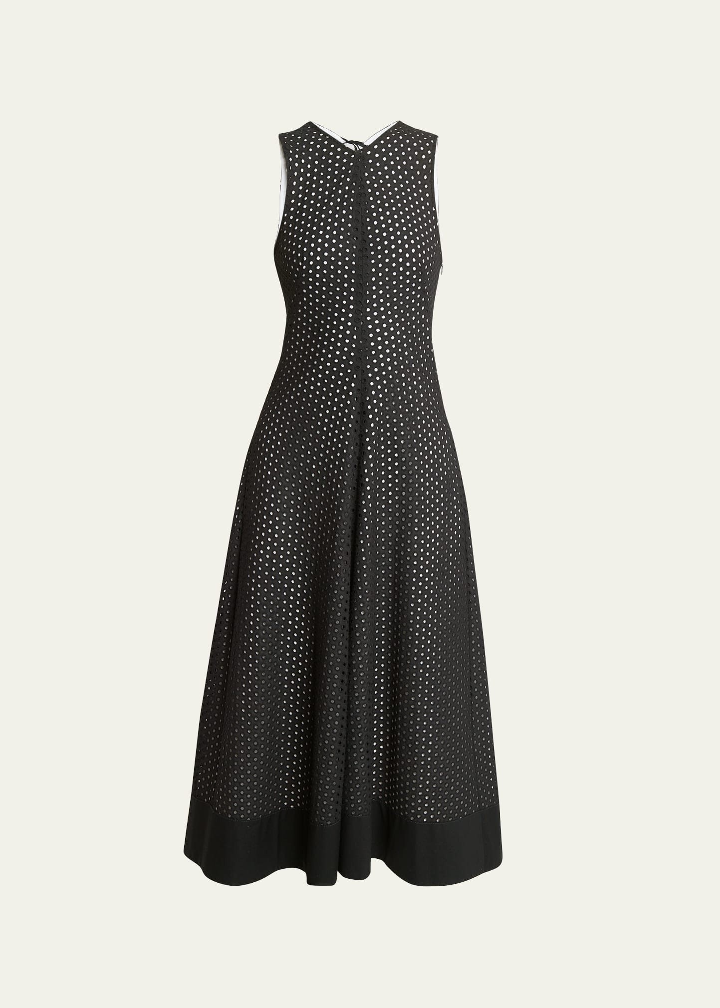 Proenza Schouler White Label Juno Broderie Anglaise A-line Midi Dress In Black