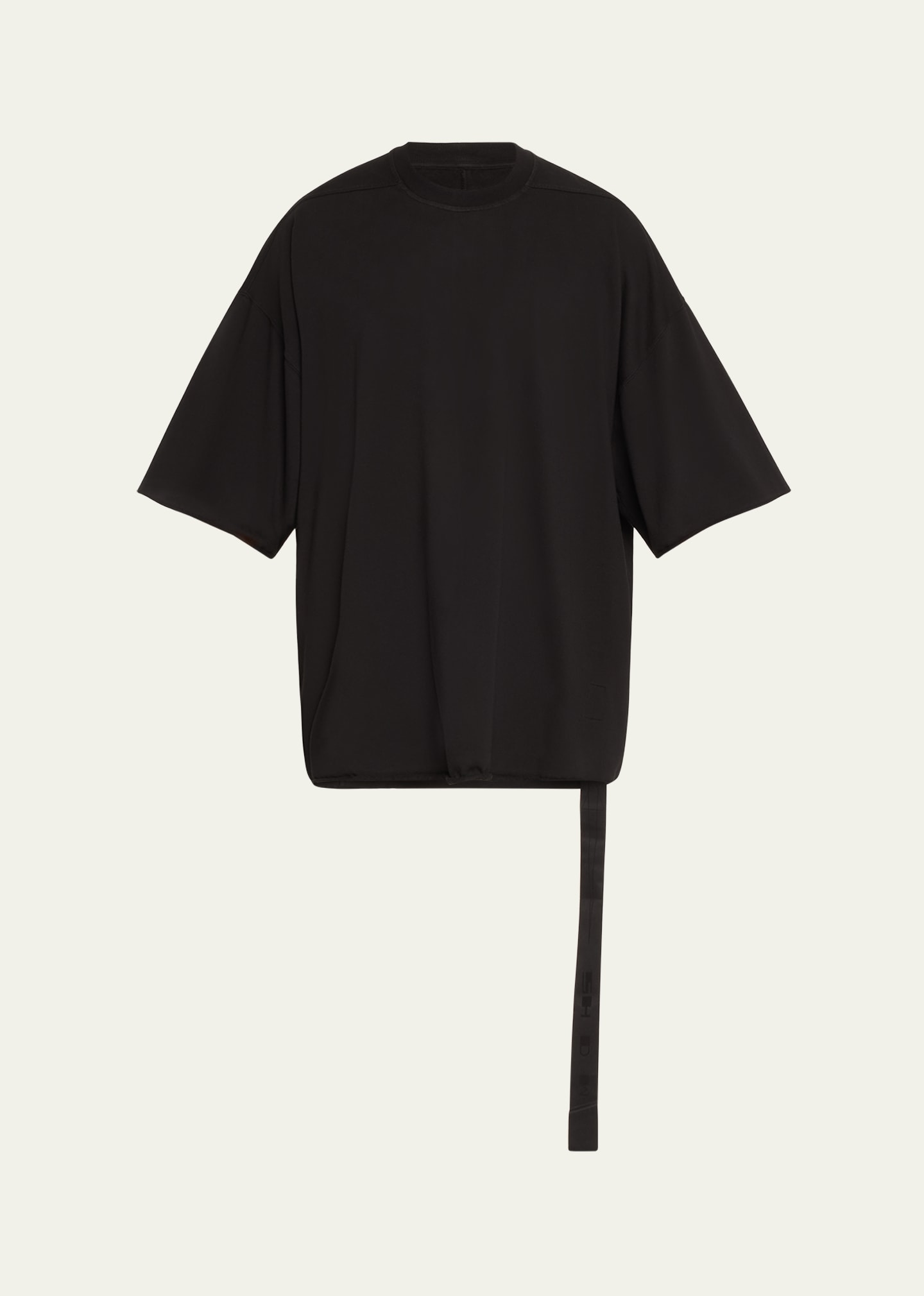 Shop Drkshdw Rick Owens Men's Heavy Jersey Oversized Tommy T-shirt In Black