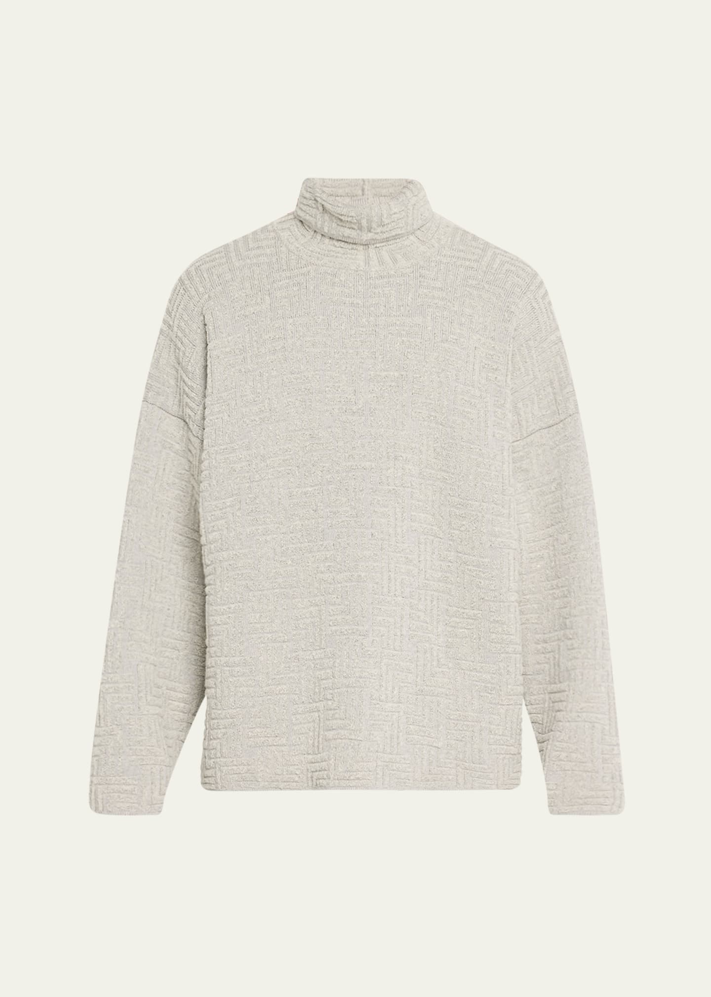 Men's Oversized Geometric Turtleneck Sweater