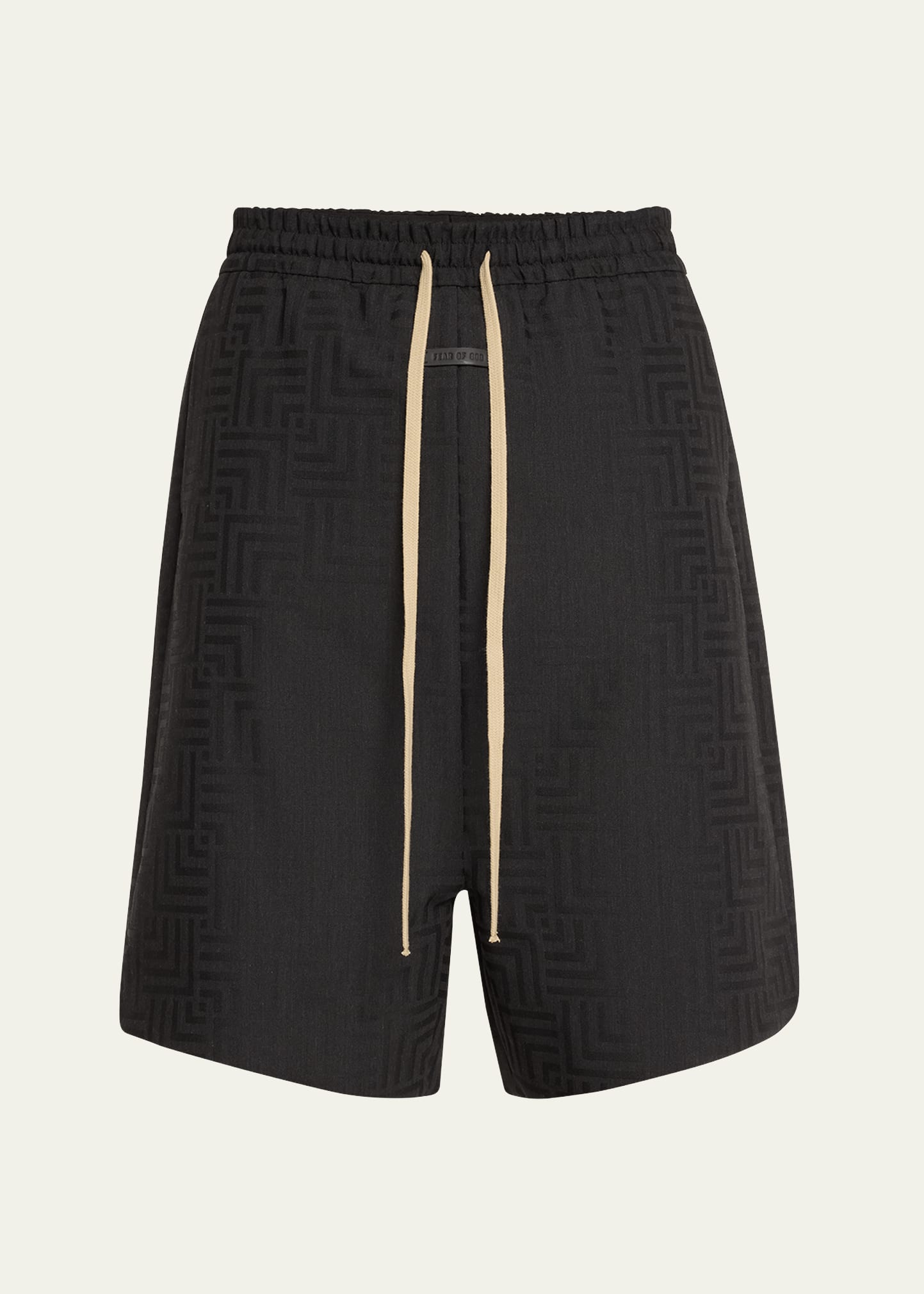 Fear Of God Patterned-jacquard Deck Shorts In 001 - Black