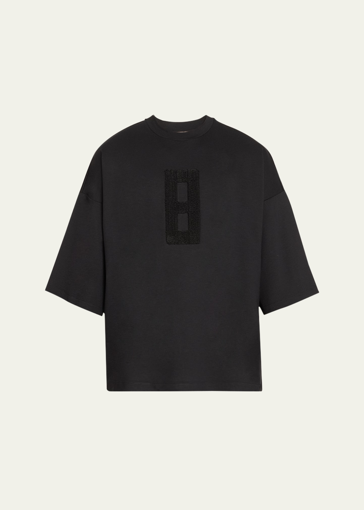 Shop Fear Of God Men's Embroidered 8 Boxy T-shirt In 001 - Black