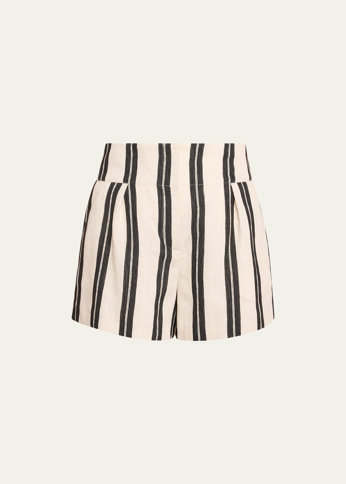 Shop Iro Faguita Striped Shorts In Ecrublack