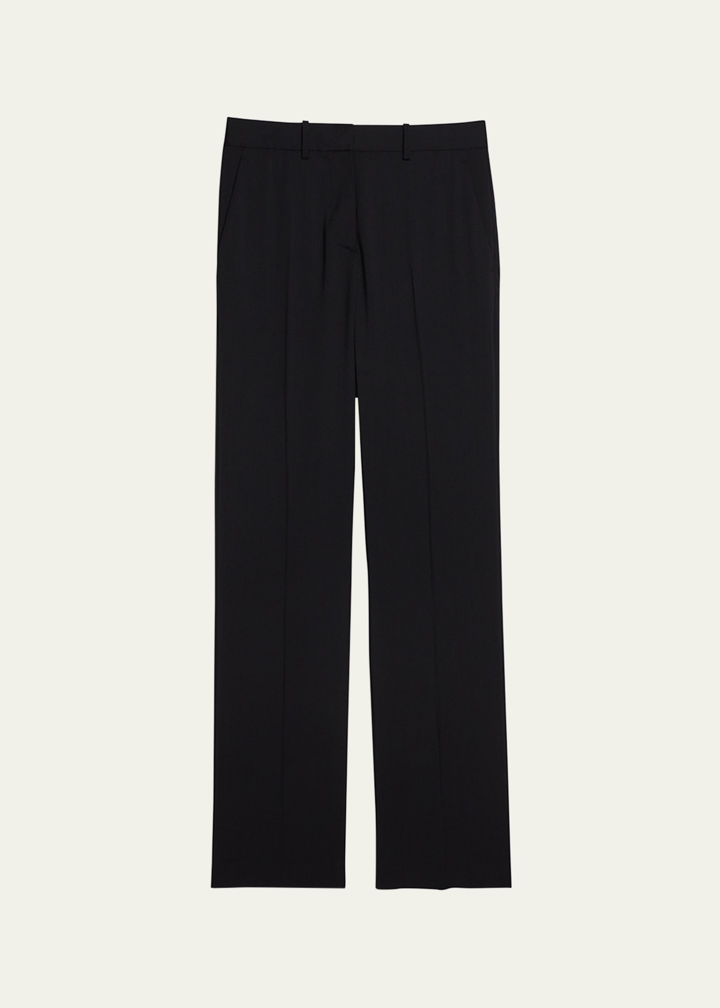 Shop Helmut Lang Wool Flat Front Pants In Black