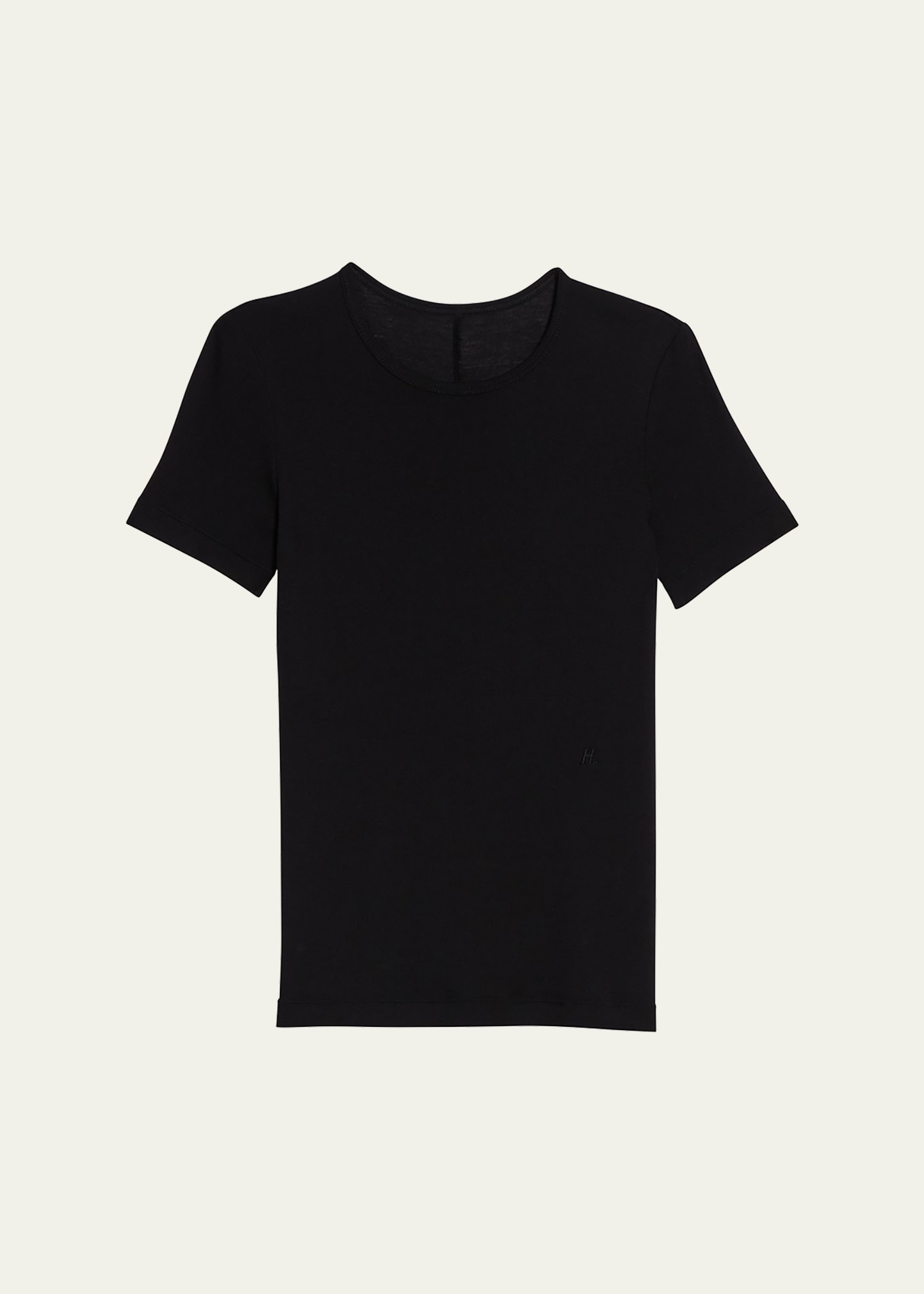 Helmut Lang Classic Short-sleeve Rib Tee In Black