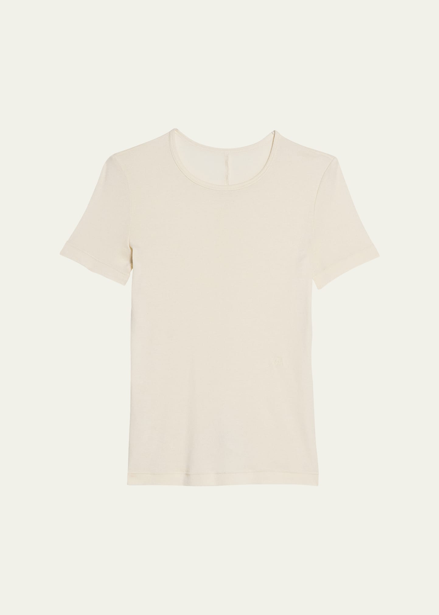 Helmut Lang Classic Short-sleeve Rib Tee In Ivory