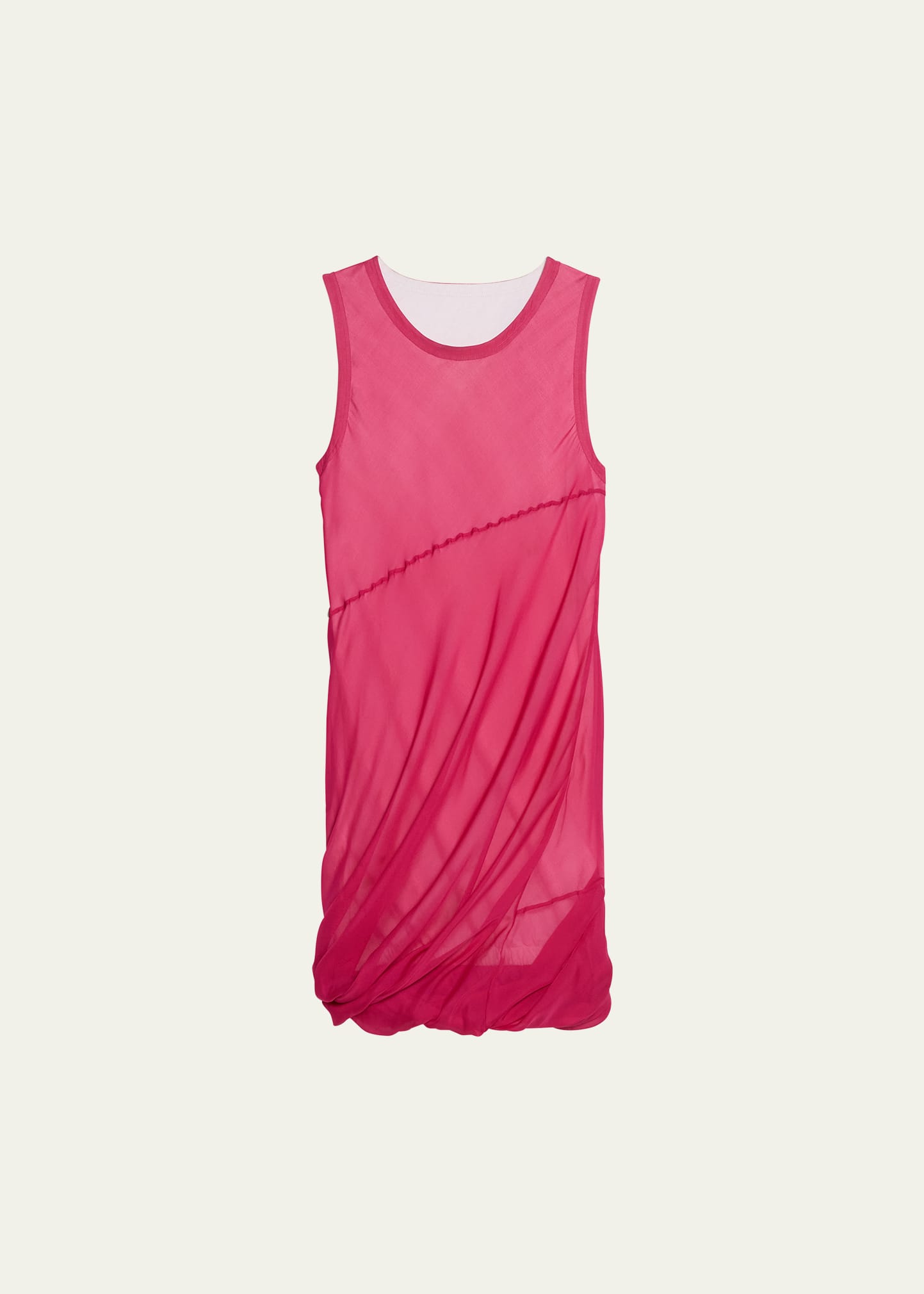 Shop Helmut Lang Sleeveless Silk Bubble Mini Dress In Fuchsia