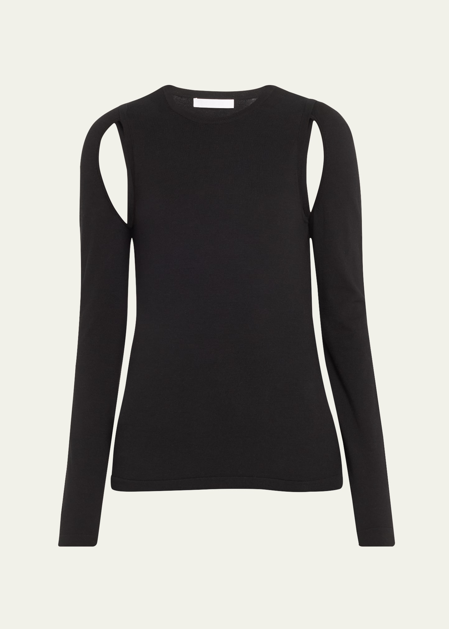 Cut-Out Long-Sleeve Knit Top