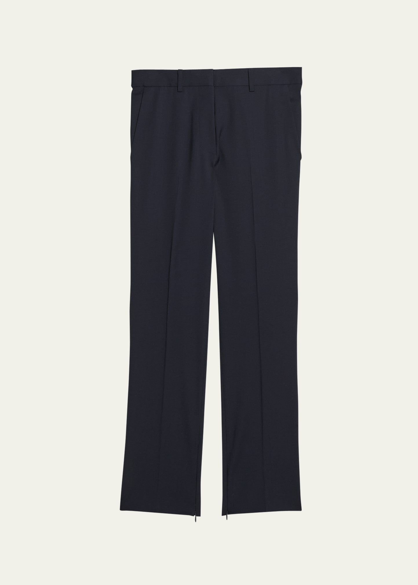 Shop Helmut Lang Cropped Slim Zip-cuff Pants In Nav