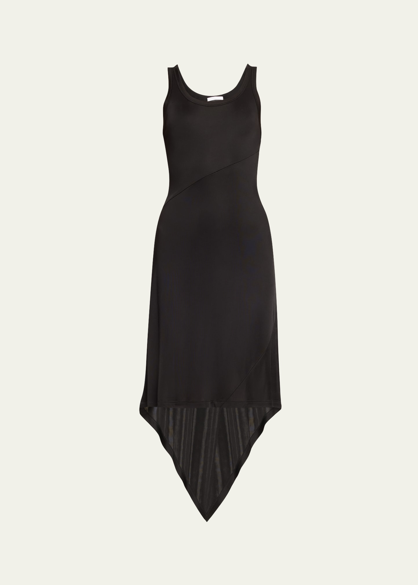 Shop Helmut Lang Fluid High-low Tank Dress In Blk