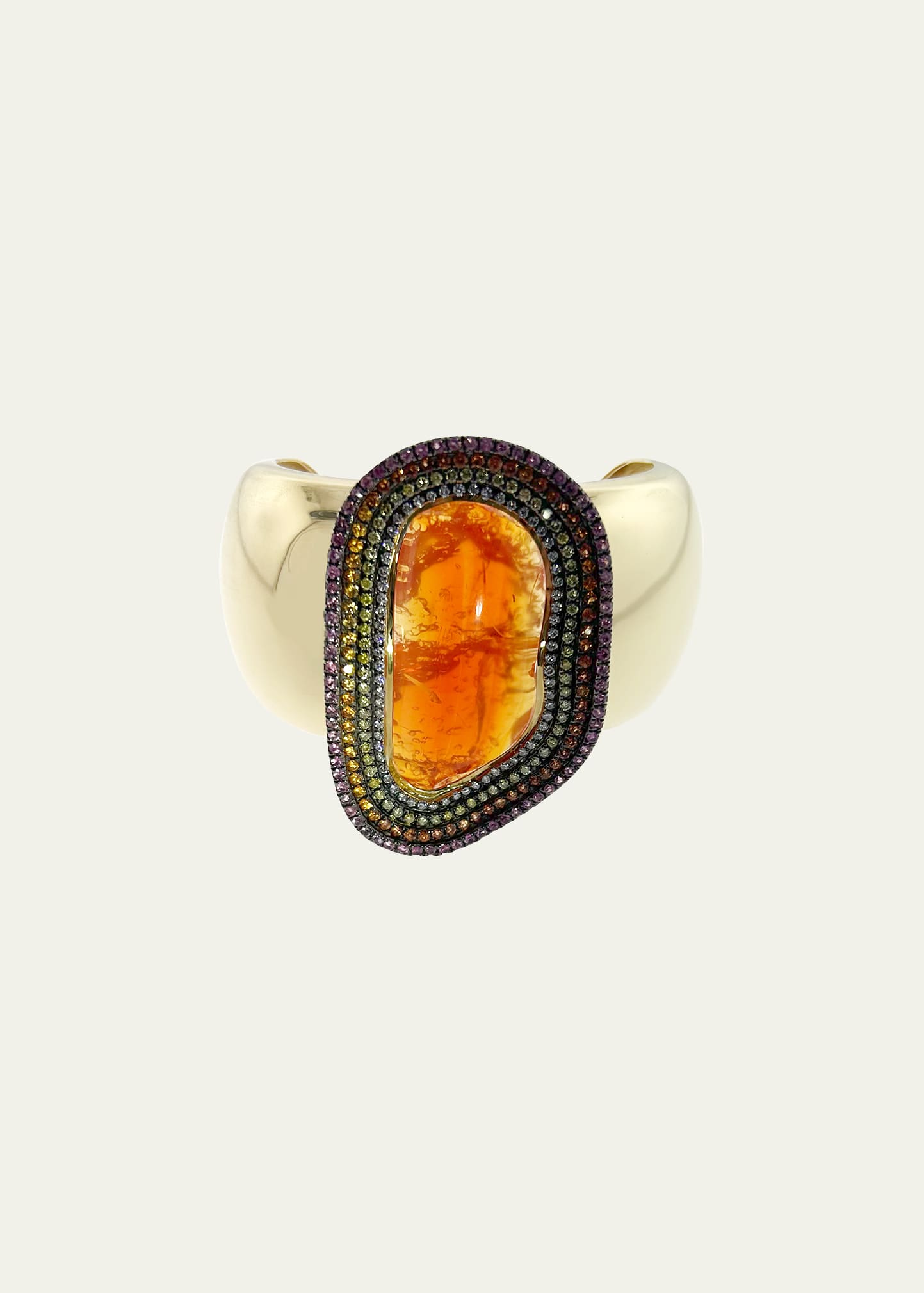 Mexican Fire Opal Bracelet with Sapphires and Diamonds