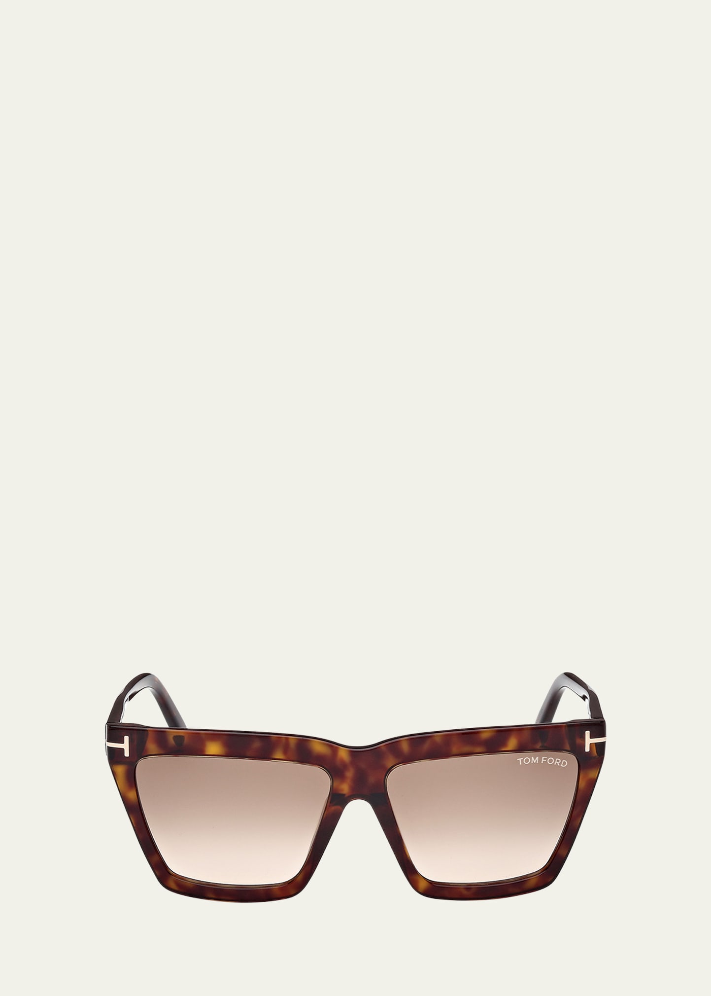 Shop Tom Ford Eden Acetate Rectangle Sunglasses In Dhav/brng