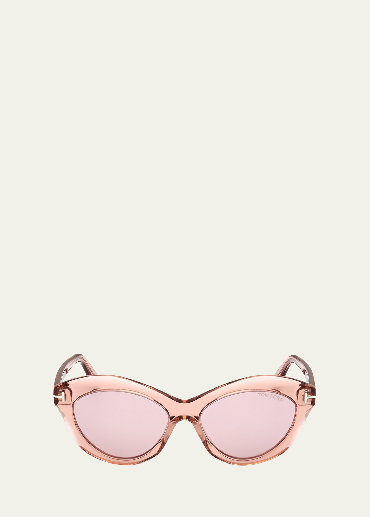 Tom Ford Toni 55mm Oval Sunglasses In Pnko/violmr
