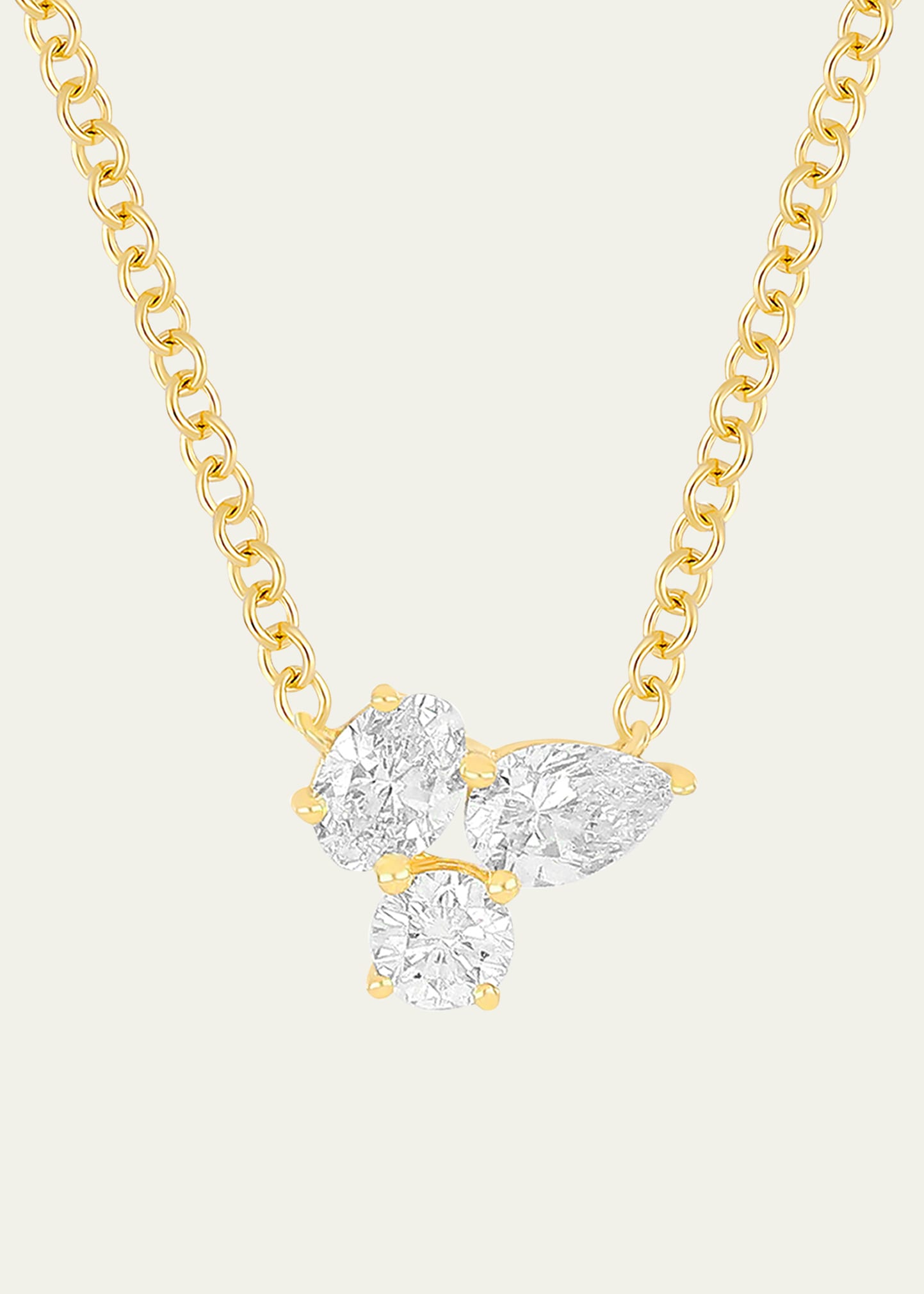Triple Diamond Cluster Necklace