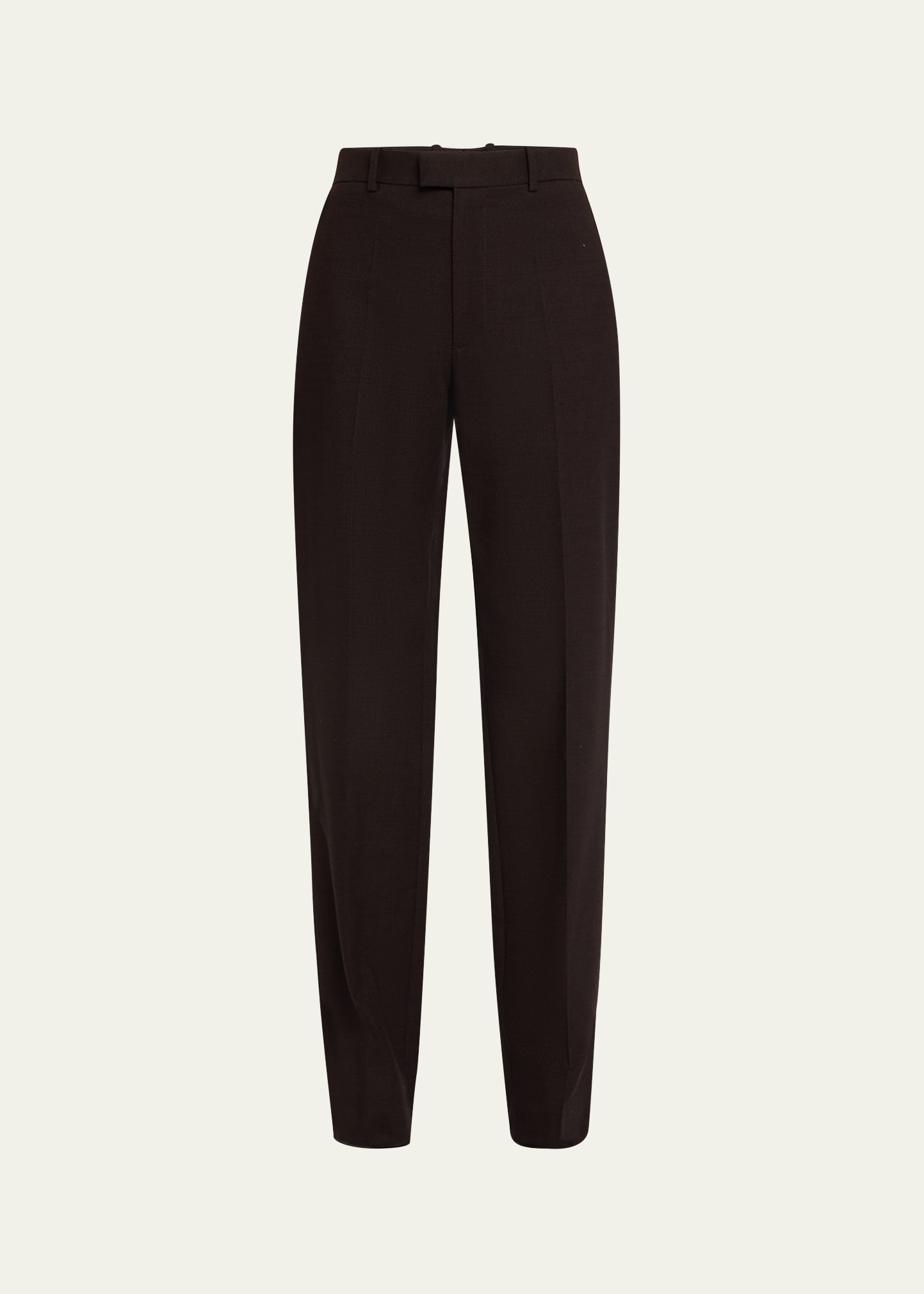 Bottega Veneta Structured Straight Leg Trousers In Bronzenatu