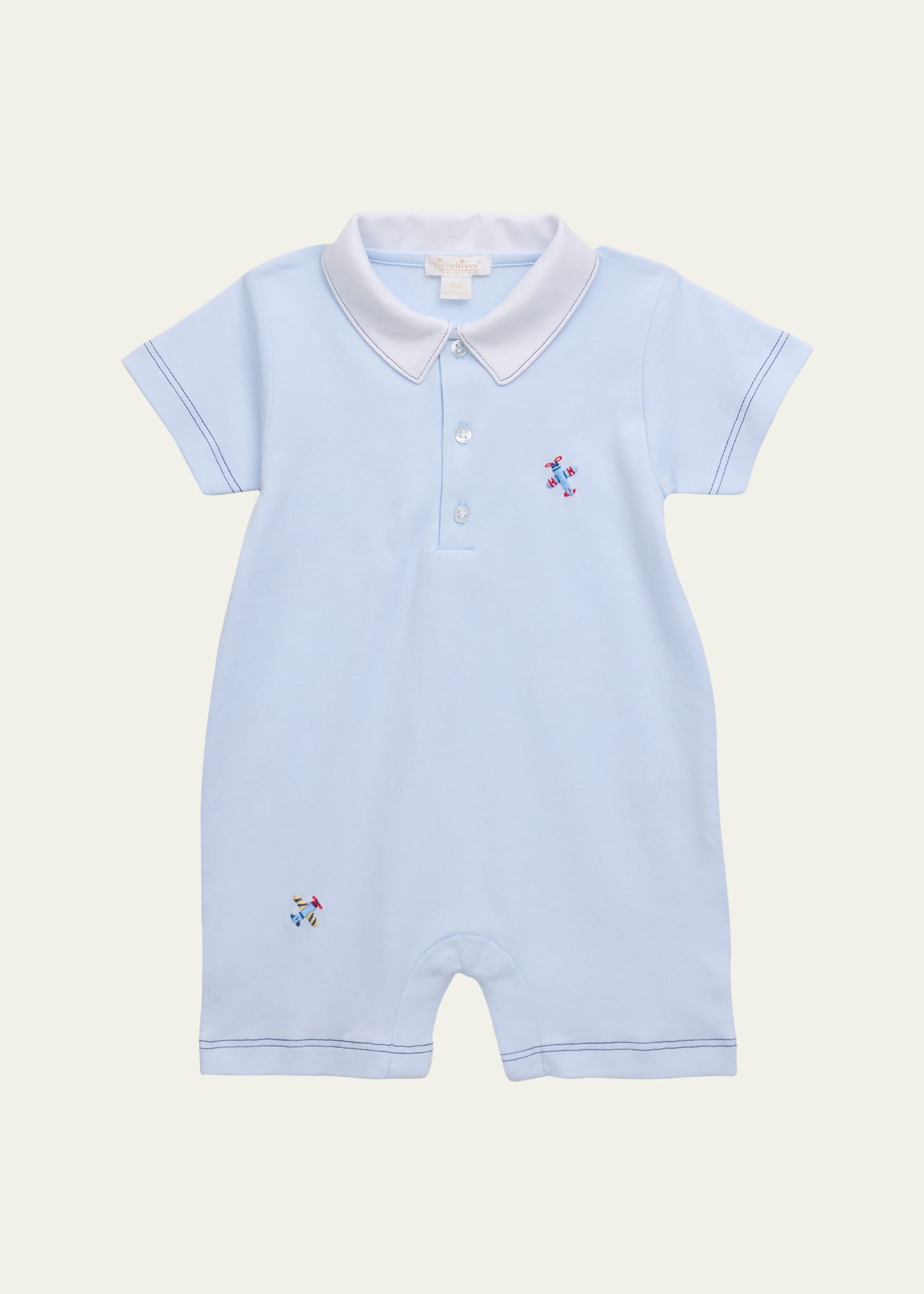 Kissy Kissy Kids' Boy's Sce Hand-embroidered Sky Traffic Playsuit In Light Blue