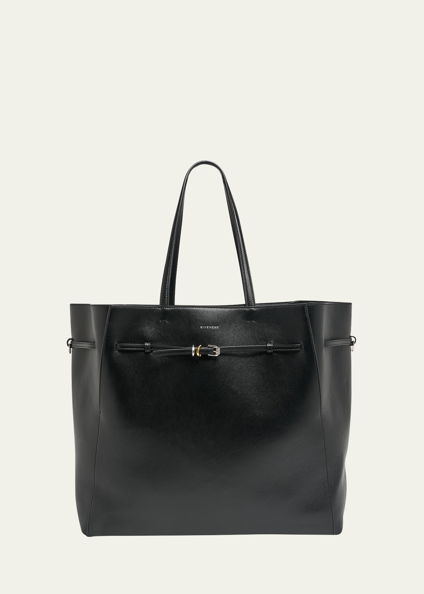 Givenchy Voyou Large North-south Tote Bag In Tumbled Leather In Black