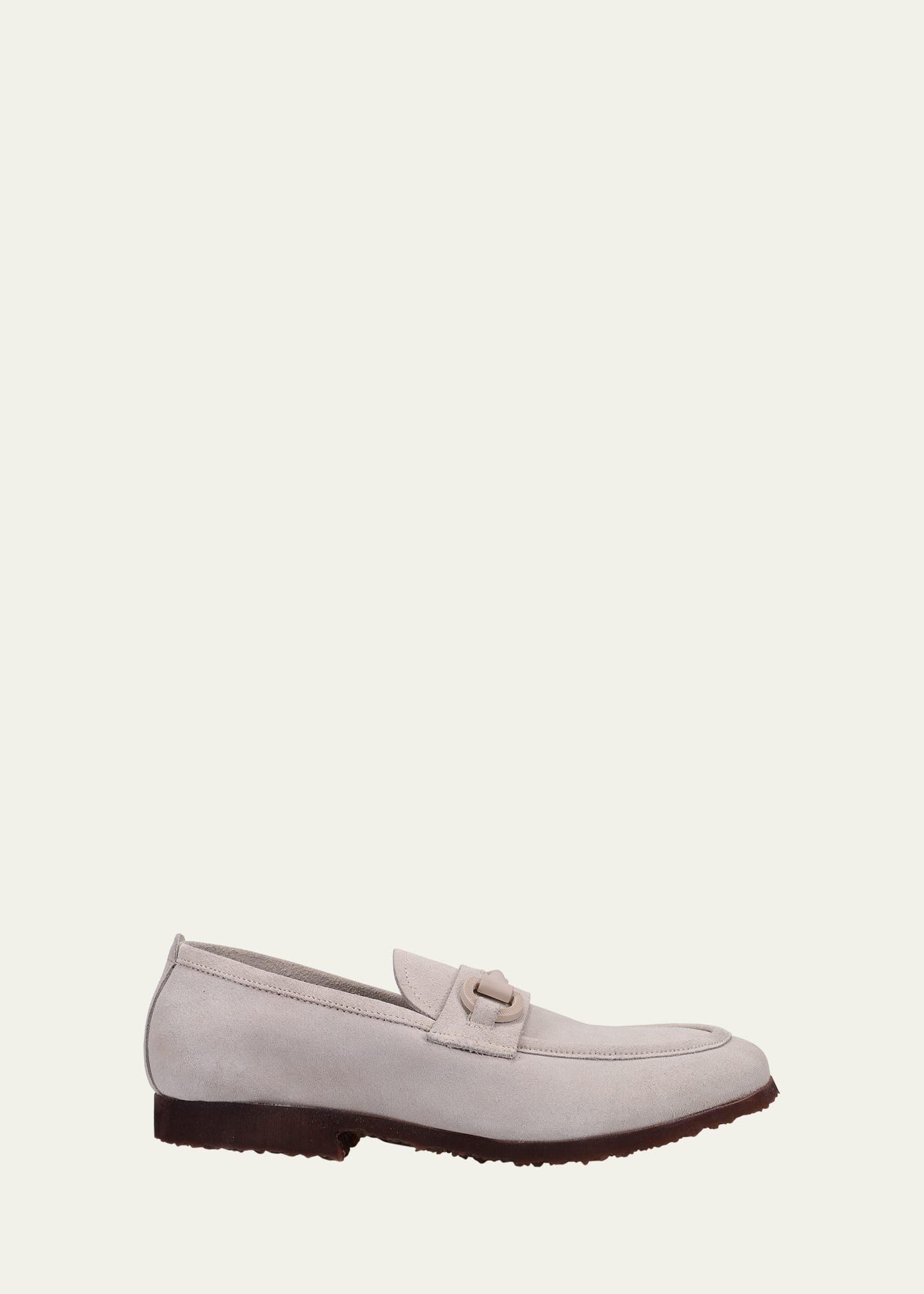Shop Ron White Men's Andrew Weatherproof Suede Bit Loafers In Oyster