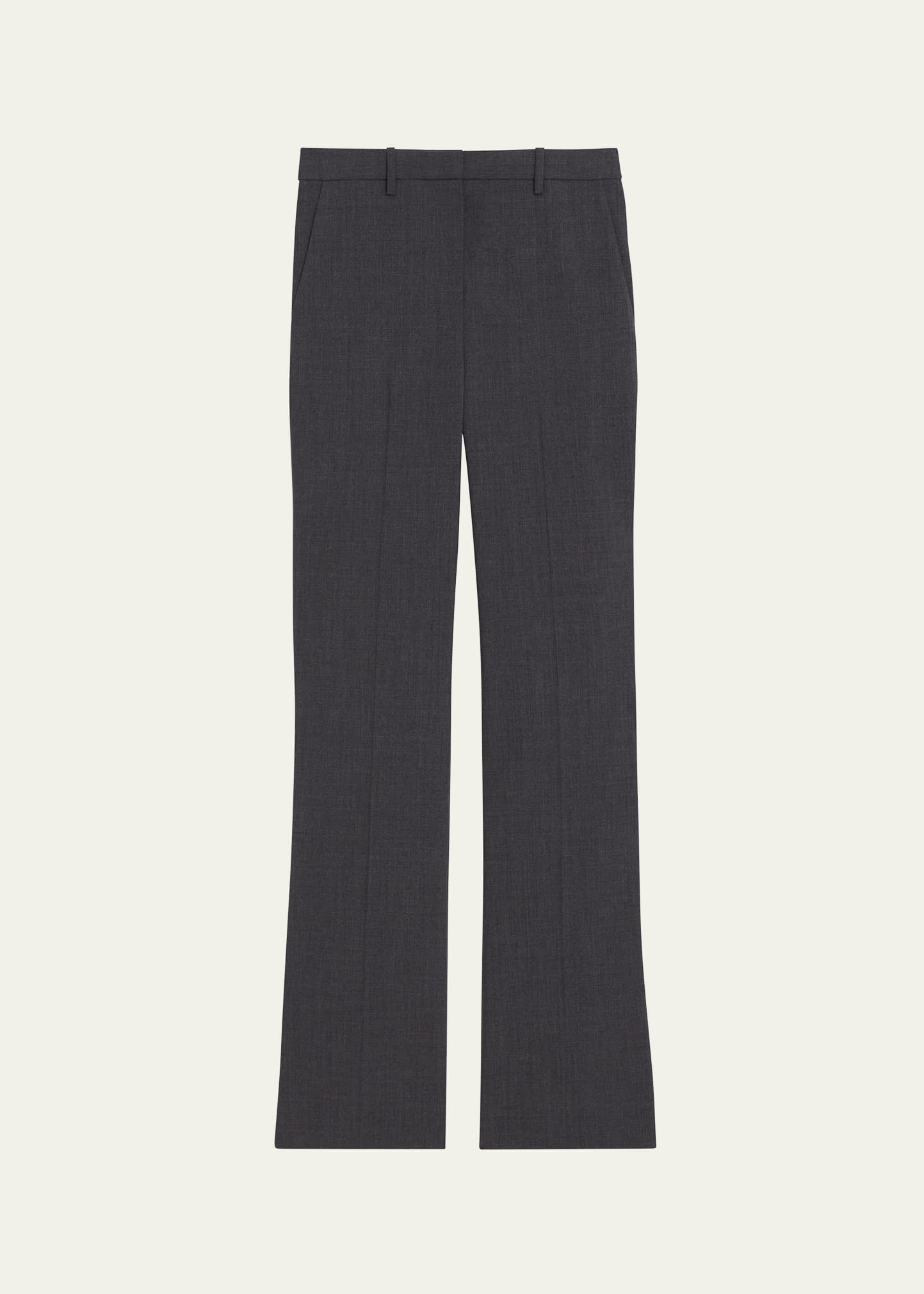 Theory Slim Full-length Stretch Wool Trousers In Chmg