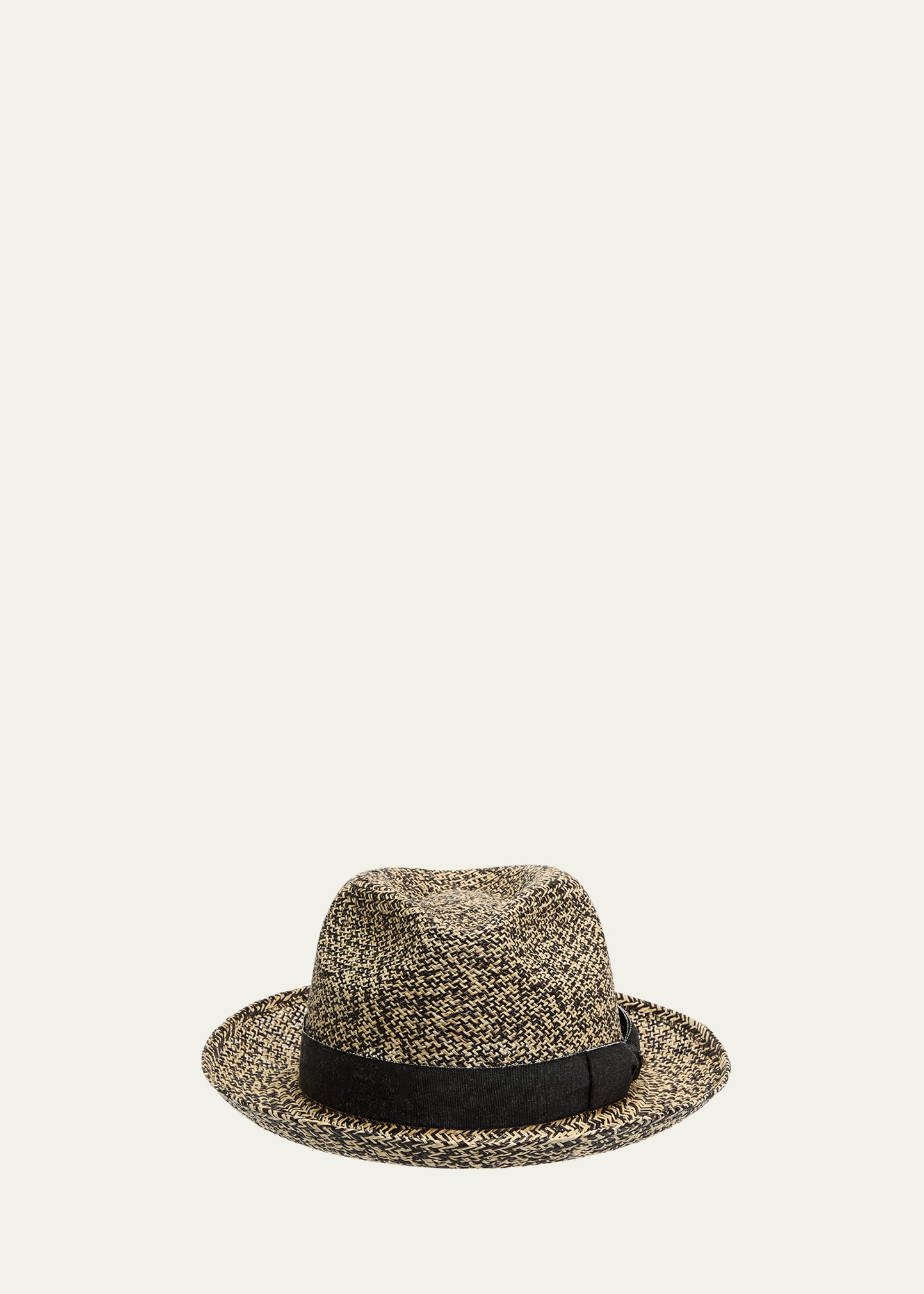 Inverni Men's Straw Panama Hat In Naturalblack