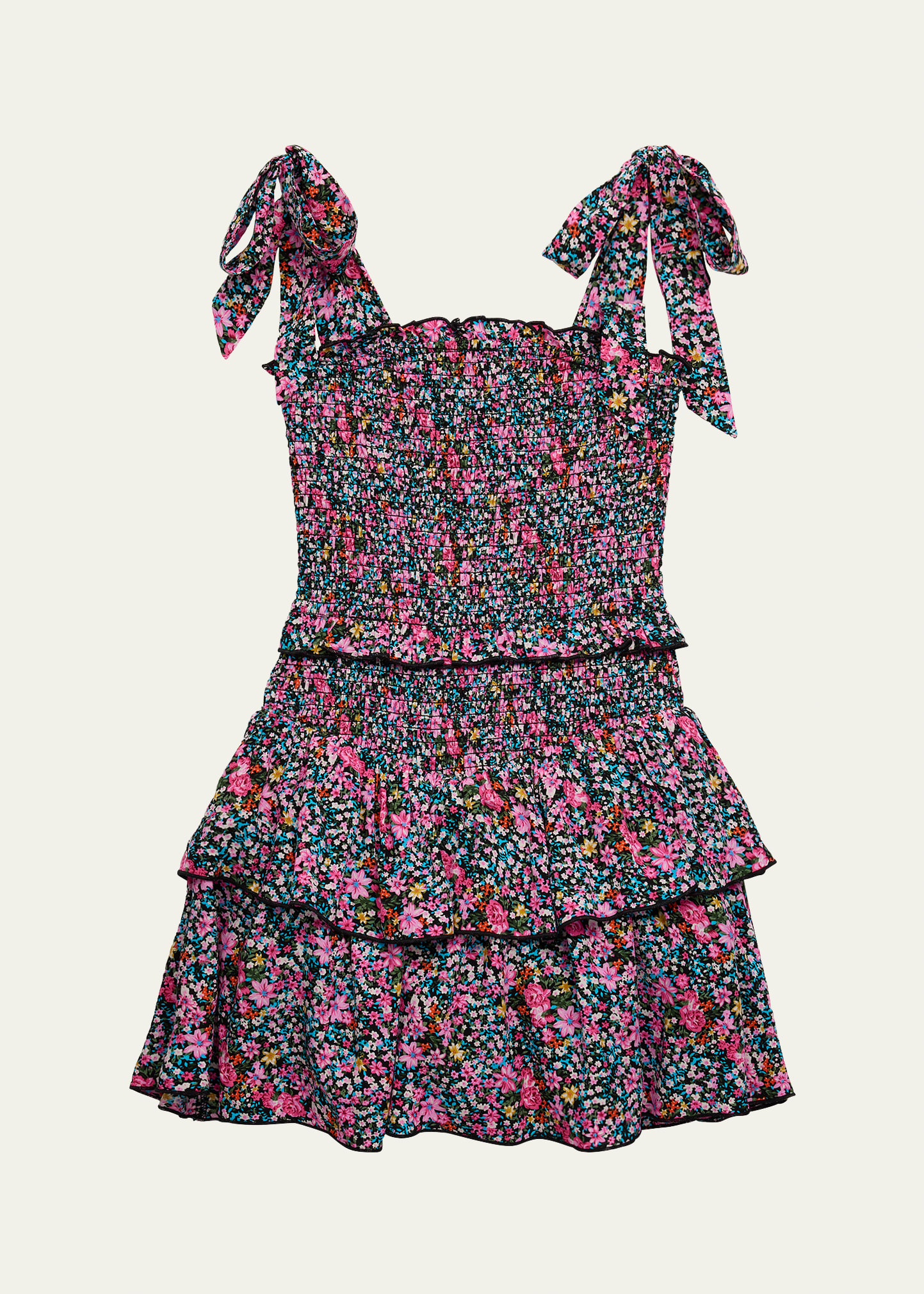 Girl's Tween Emerson Tie-Shoulder Ruffle Dress, Size S-XL
