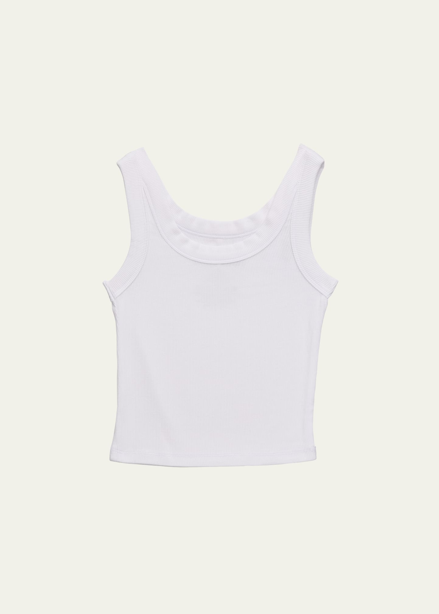Shop Katiej Nyc Girl's Tween Longer Ribbed Cropped Tank Top In White