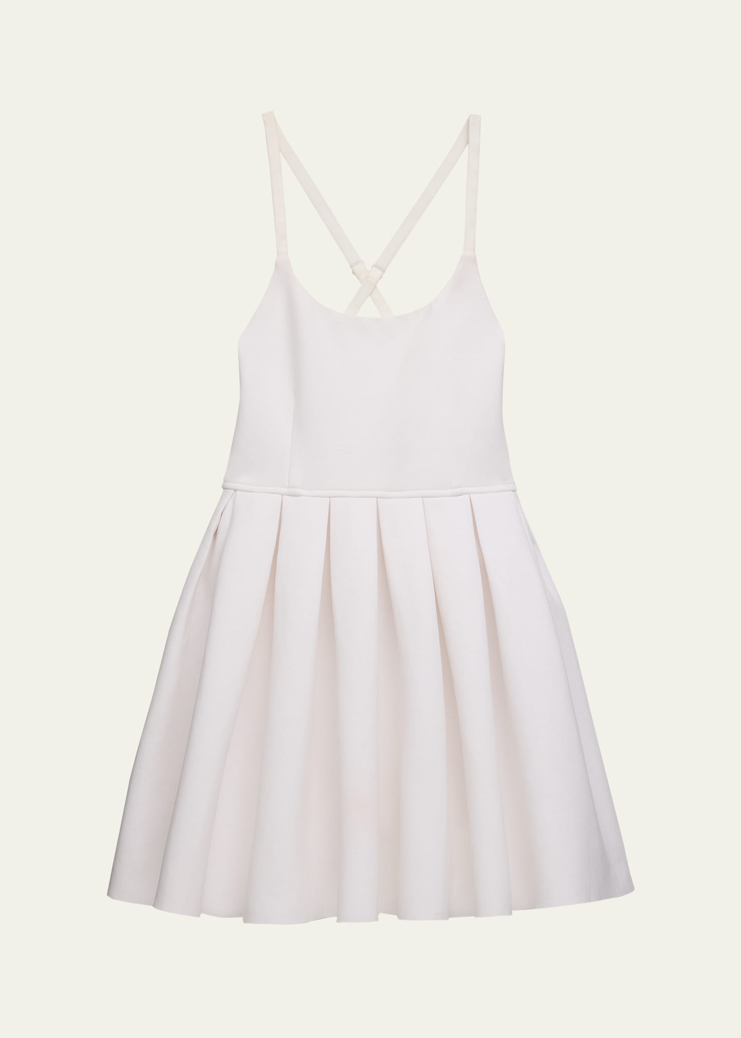 Shop Katiej Nyc Girl's Tween Sarah Cross-back Pleated Dress In White