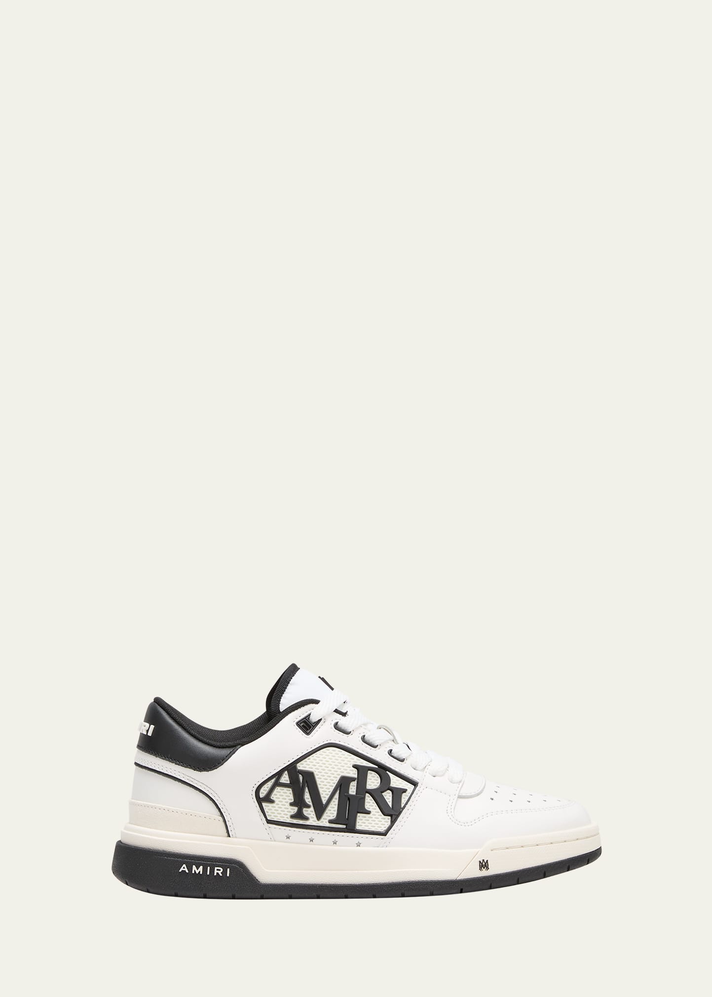 Shop Amiri Bicolor Leather Low-top Sneakers In White Black