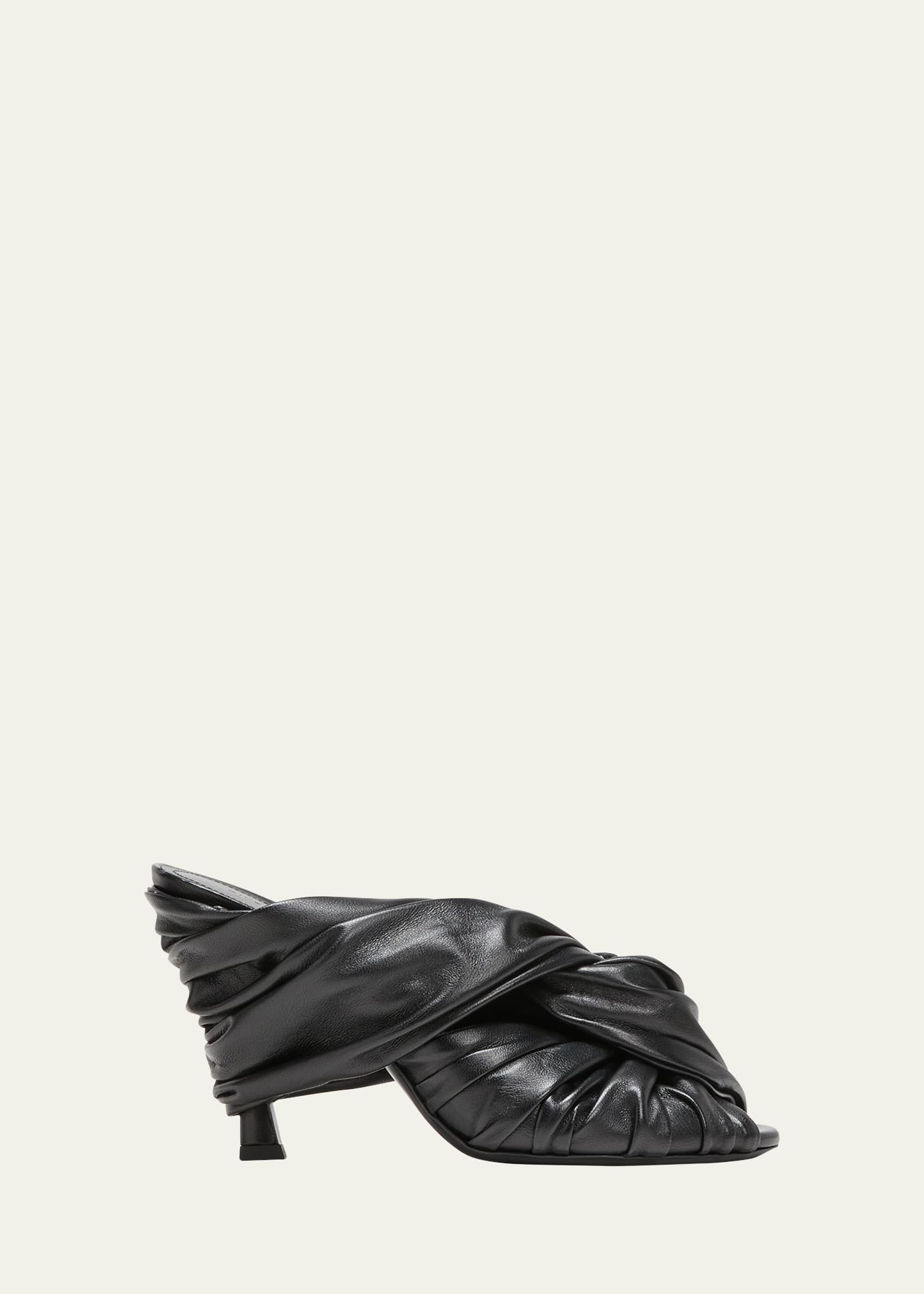 Shop Givenchy Show Twist Leather Mule Pumps In Black