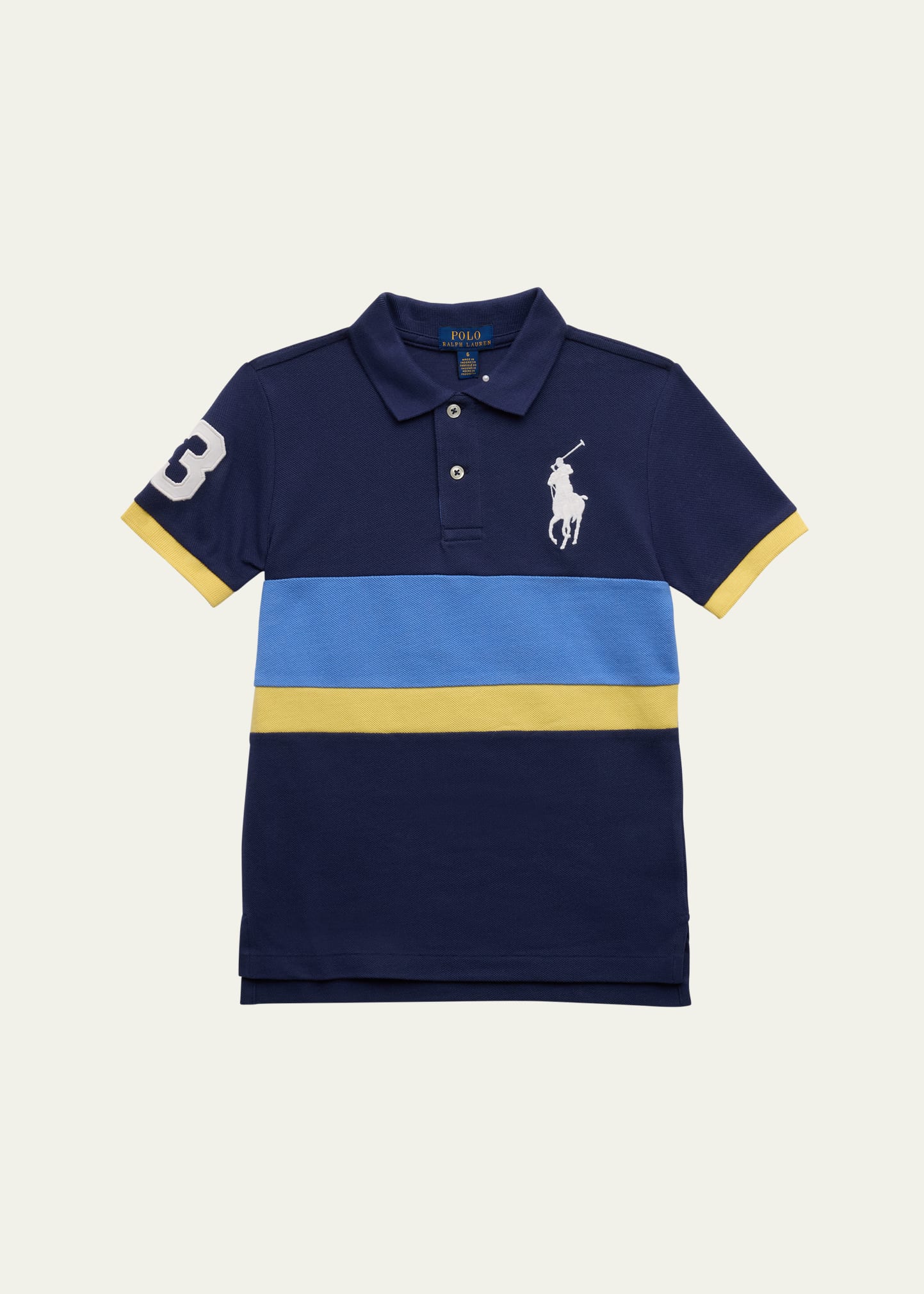 Shop Ralph Lauren Boy's Big Pony Short-sleeve Cotton Mesh Polo Shirt In Newport Navy