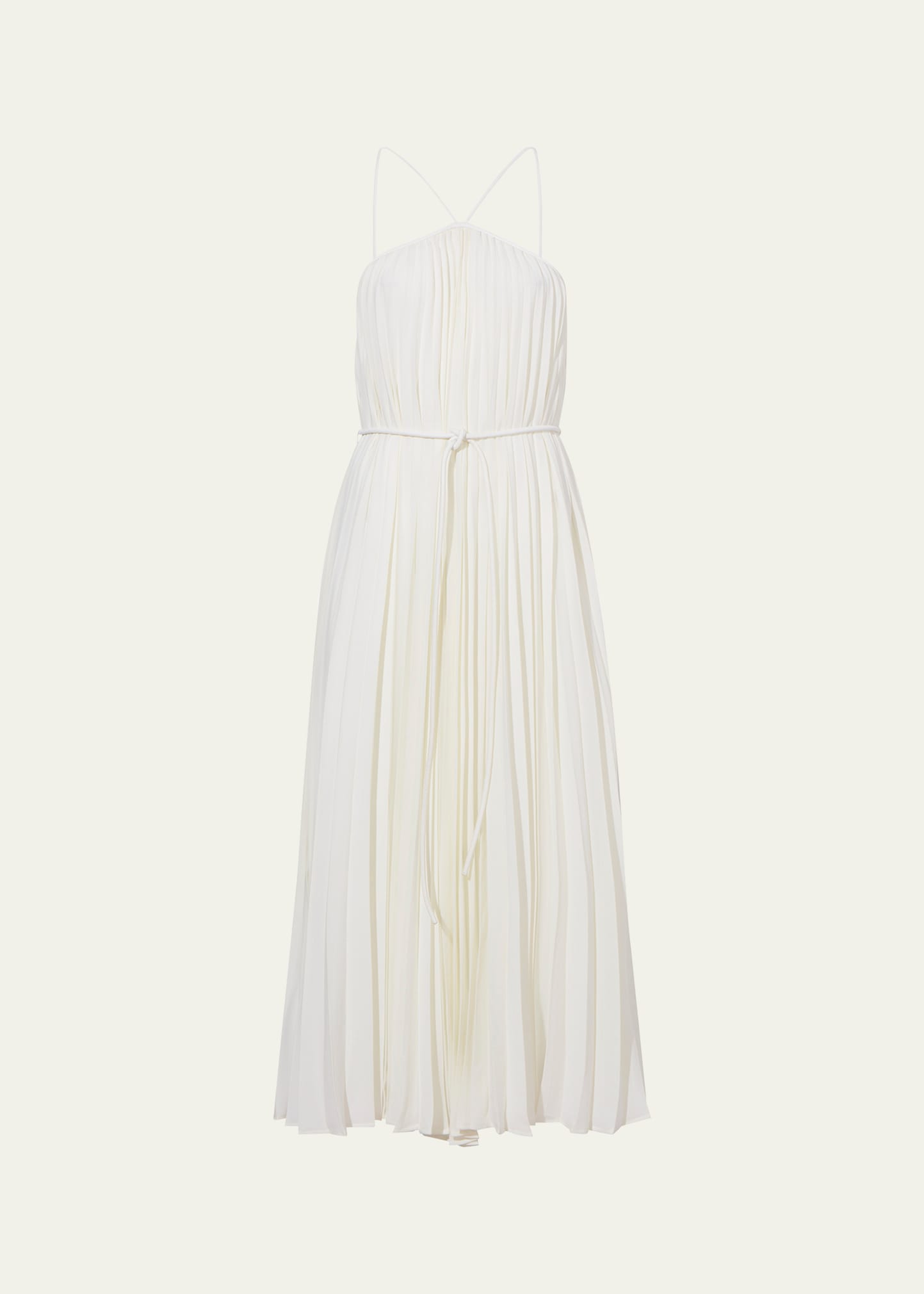 Proenza Schouler White Label Celeste Pleated Halter Maxi Dress In Off White