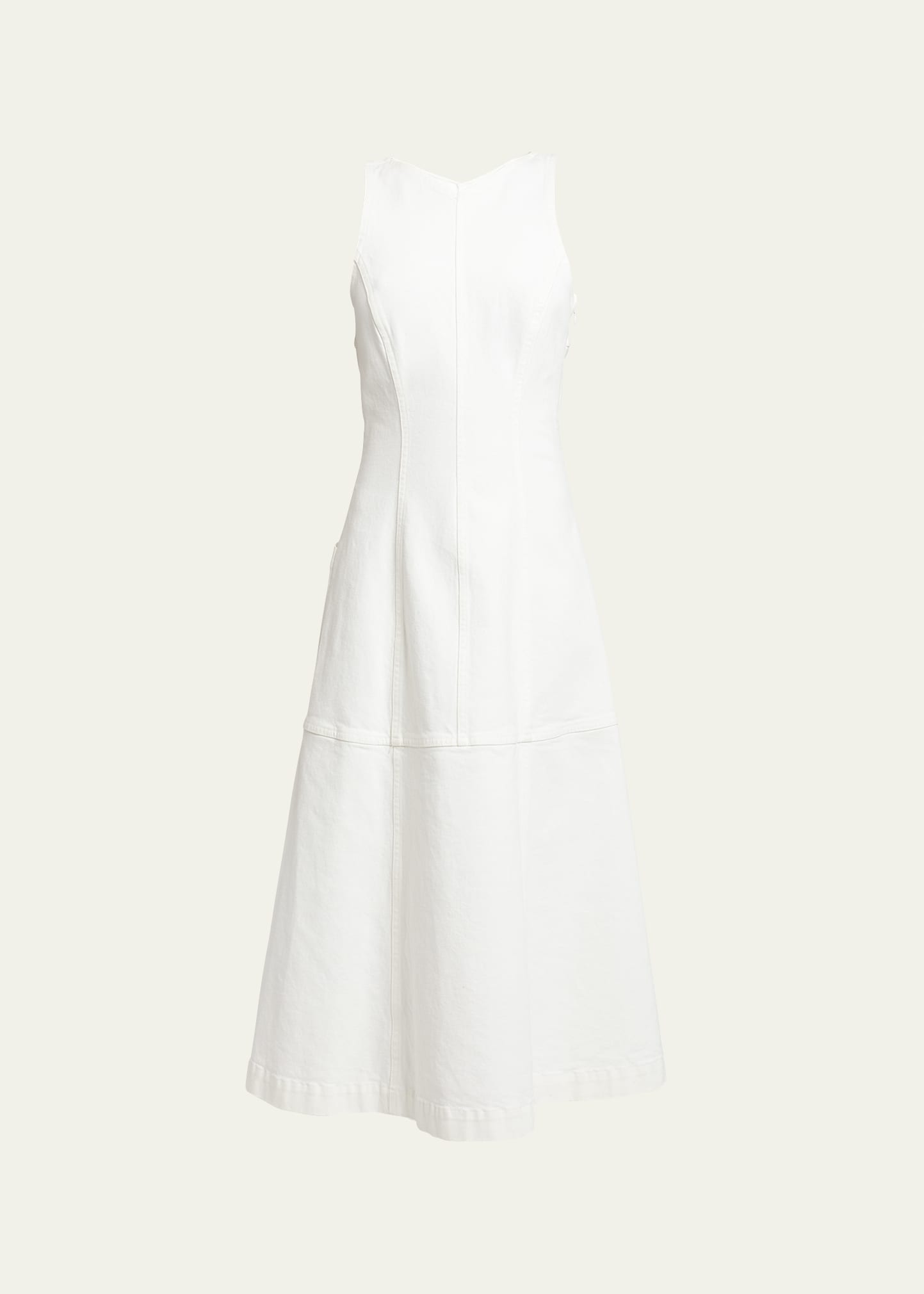 Shop Proenza Schouler White Label Arlet Sleeveless Denim Midi Dress In Ecru