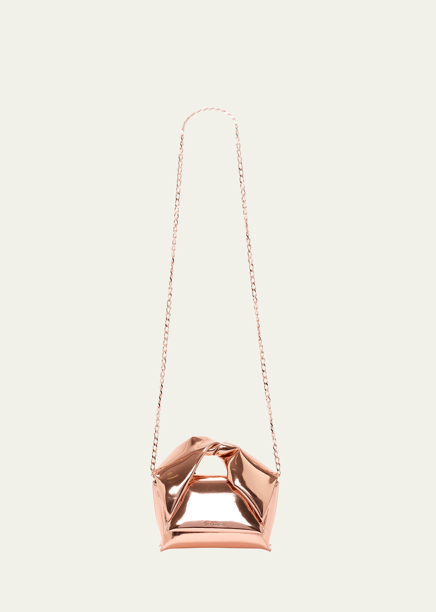 Shop Jw Anderson Twister Small Mirror Top-handle Bag In 205 Rose Gold