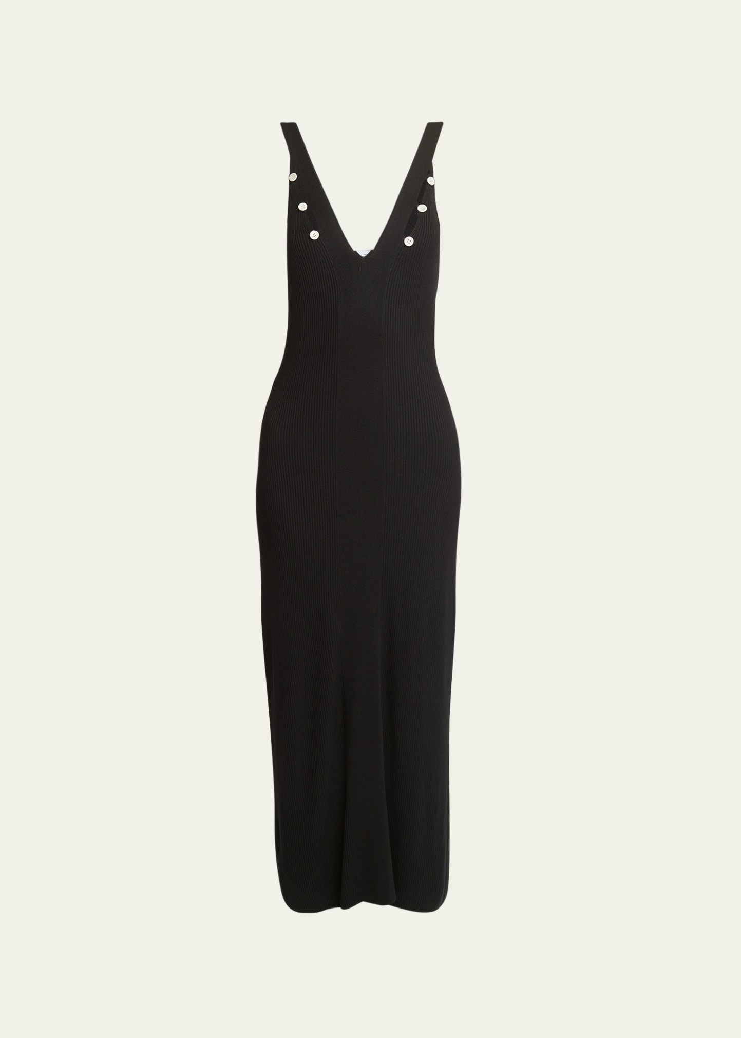 Proenza Schouler White Label Hayden Sleeveless Rib-knit Maxi Dress In Black