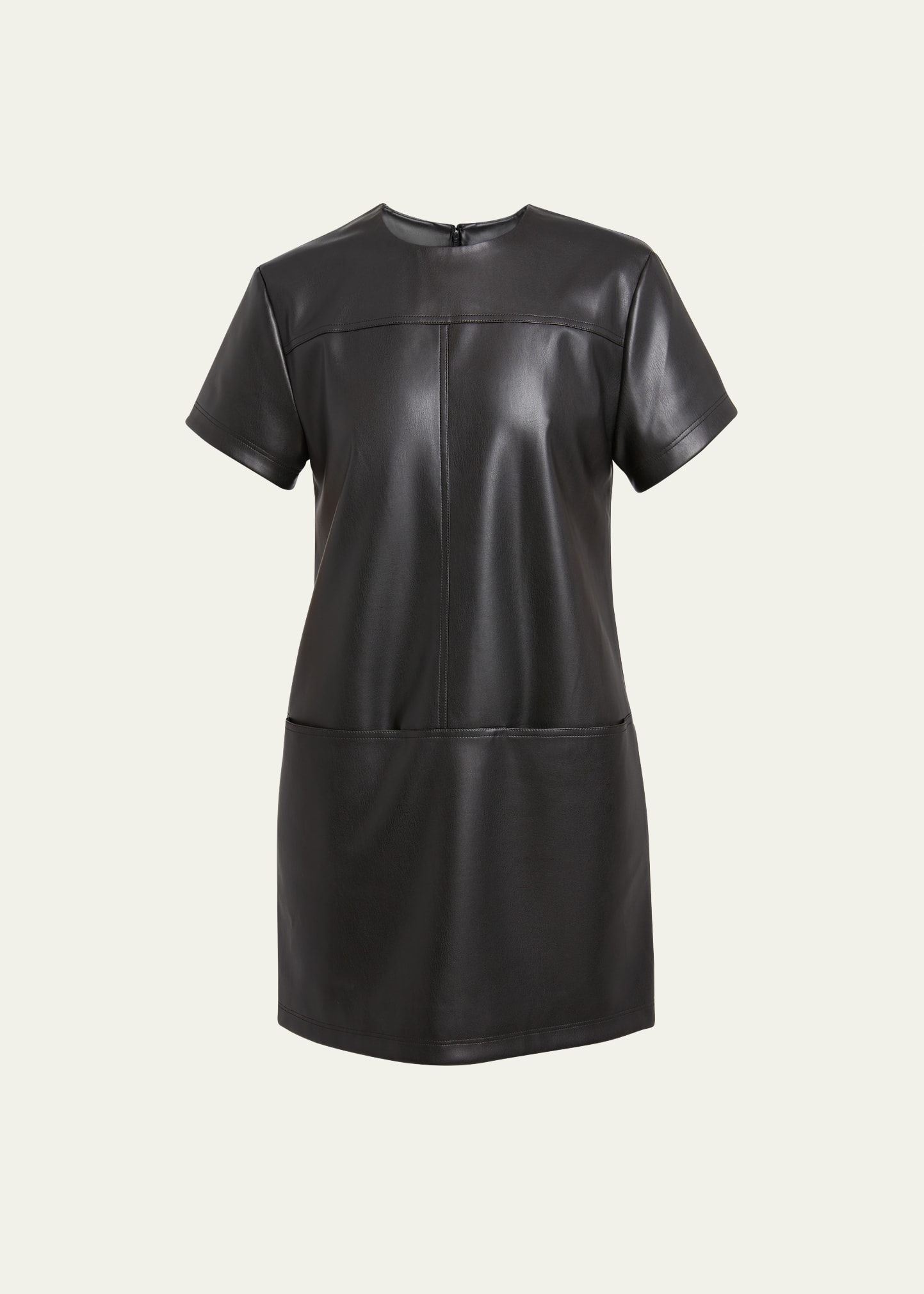 Proenza Schouler White Label Sonny Short-sleeve Faux-leather Mini Dress In Black