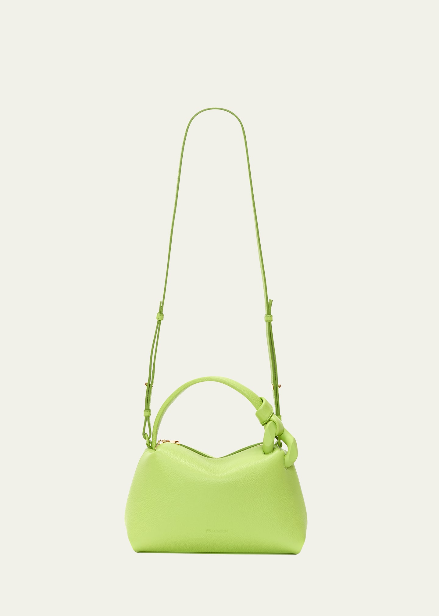 Shop Jw Anderson Corner Small Leather Crossbody Bag In 526 Lime