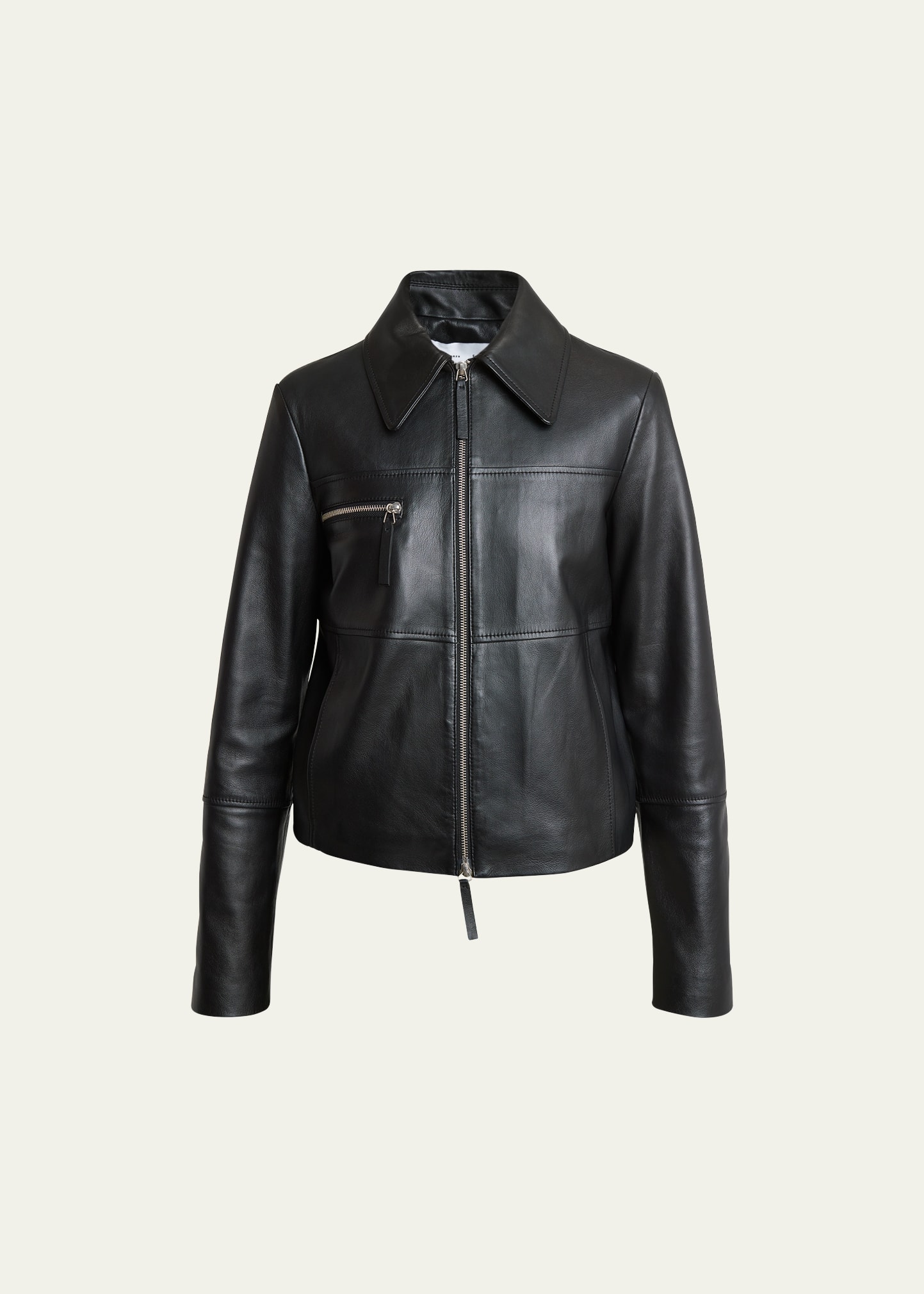Annabel Zip-Front Leather Jacket