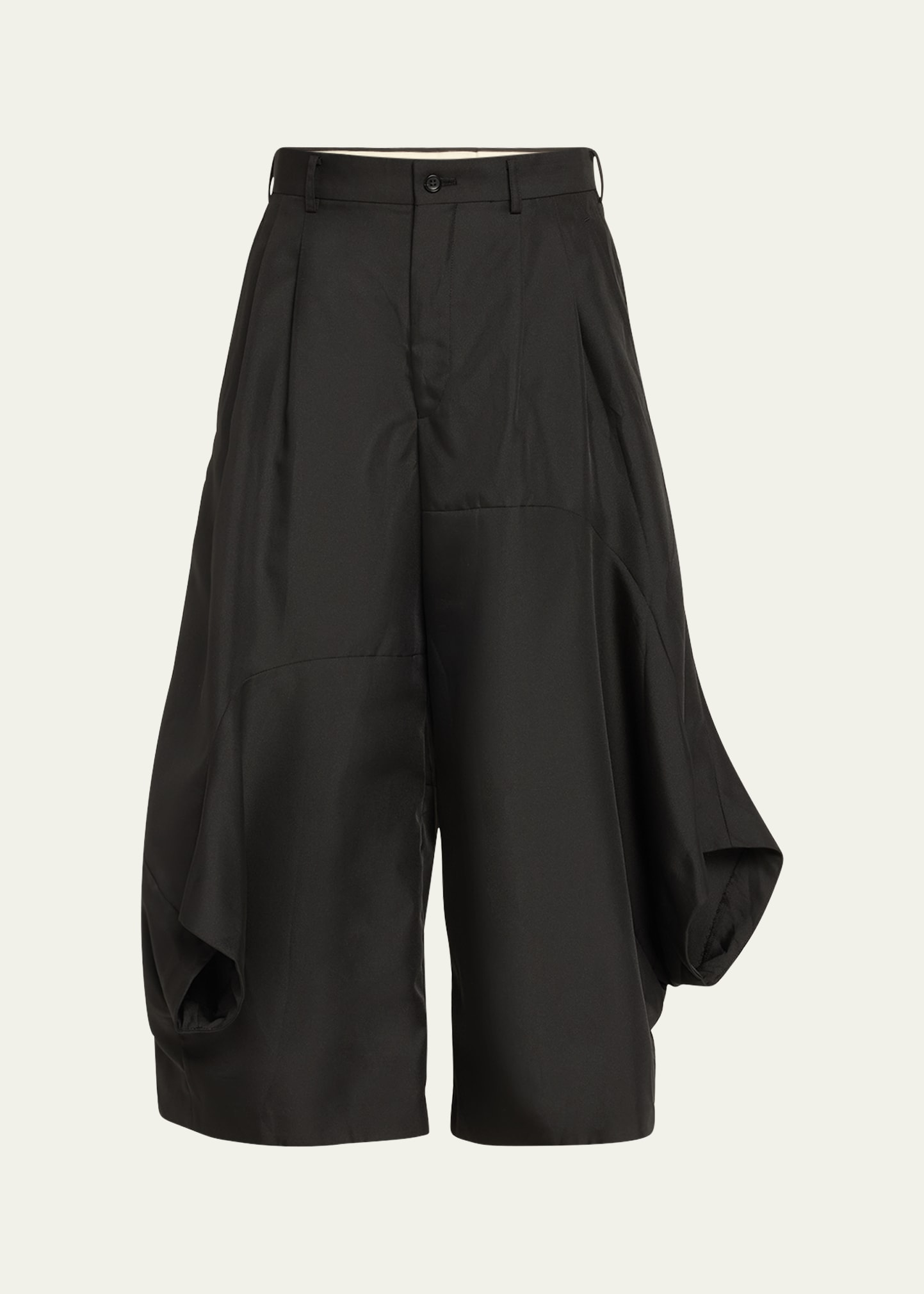 Comme Des Garçons Comme Des Garçons Pleated Skirt Overlay Trousers In Black